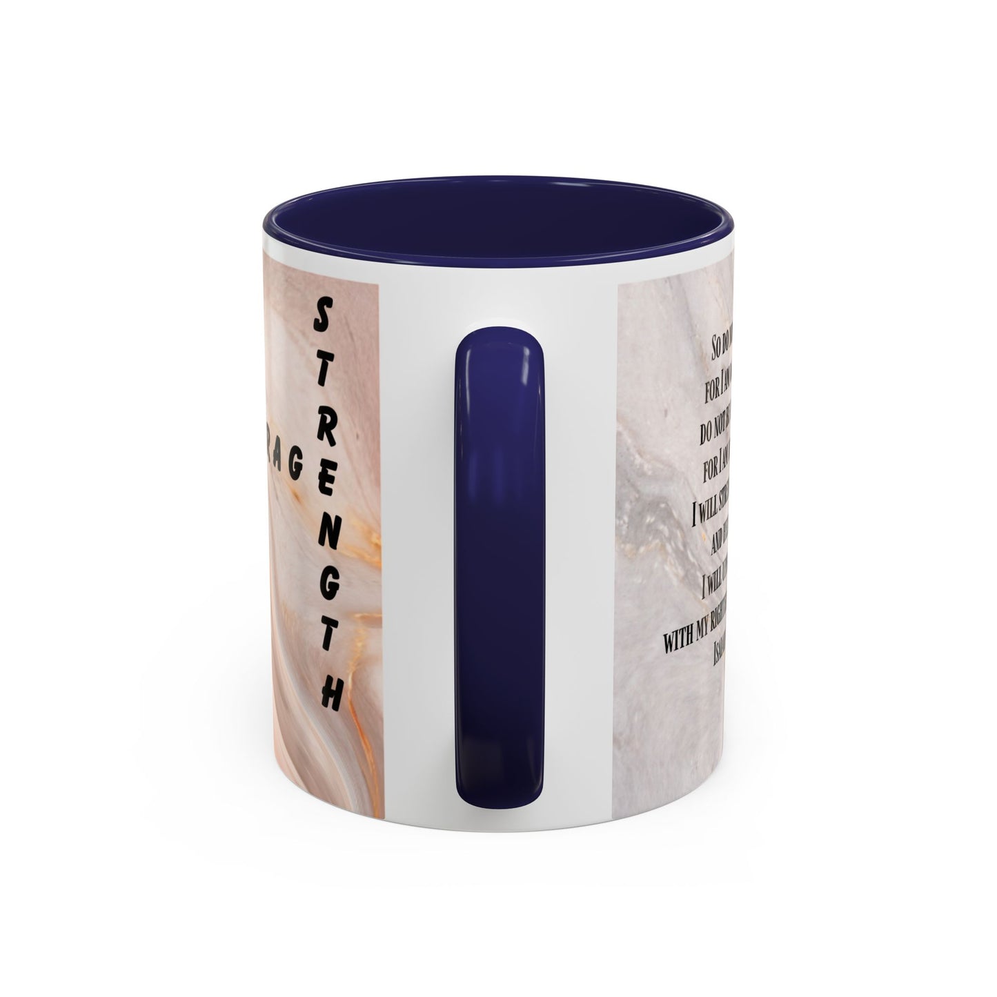 Isaiah 41:10 Encouragement Mug – Christian Scripture Coffee Cup with Wraparound Textured Design – Faith & Strength Gift in Multiple Accent Colors