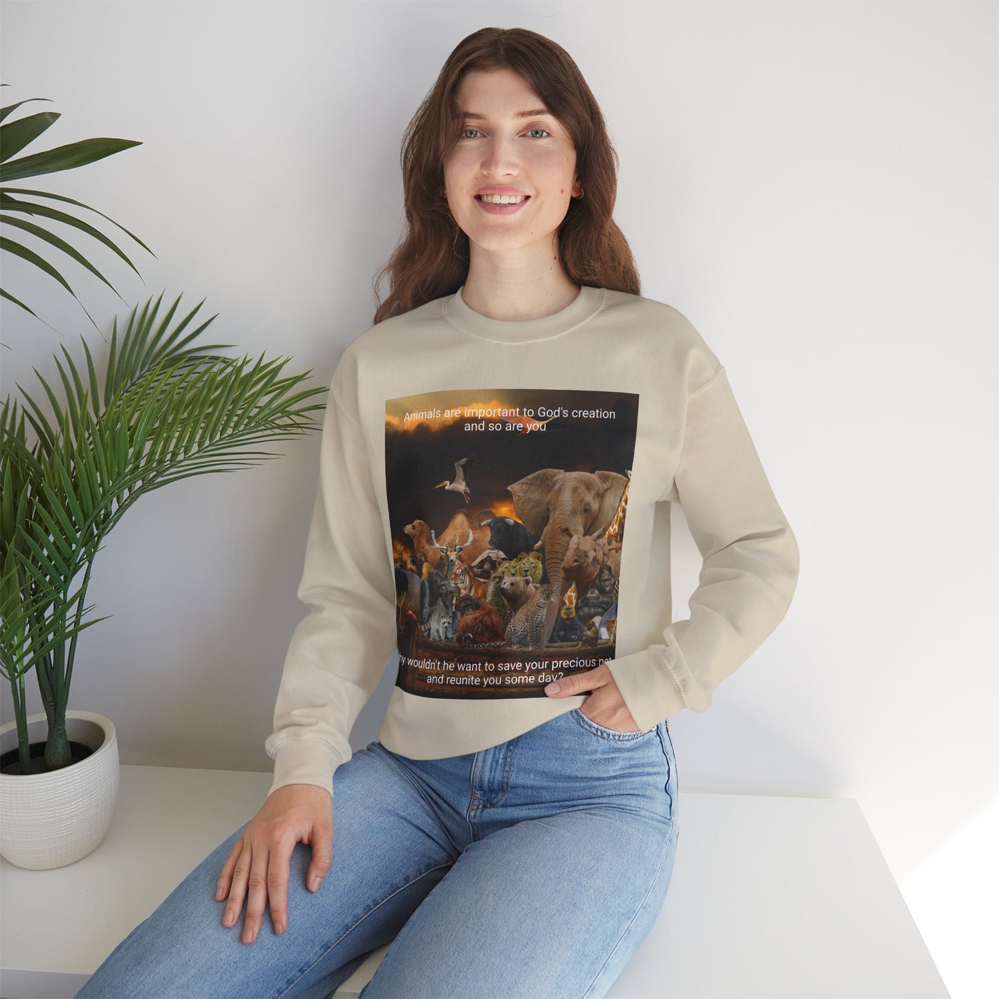 Faith-Inspired Sweatshirt | Animals Are Important to God – Cozy & Comfortable for Animal Lovers