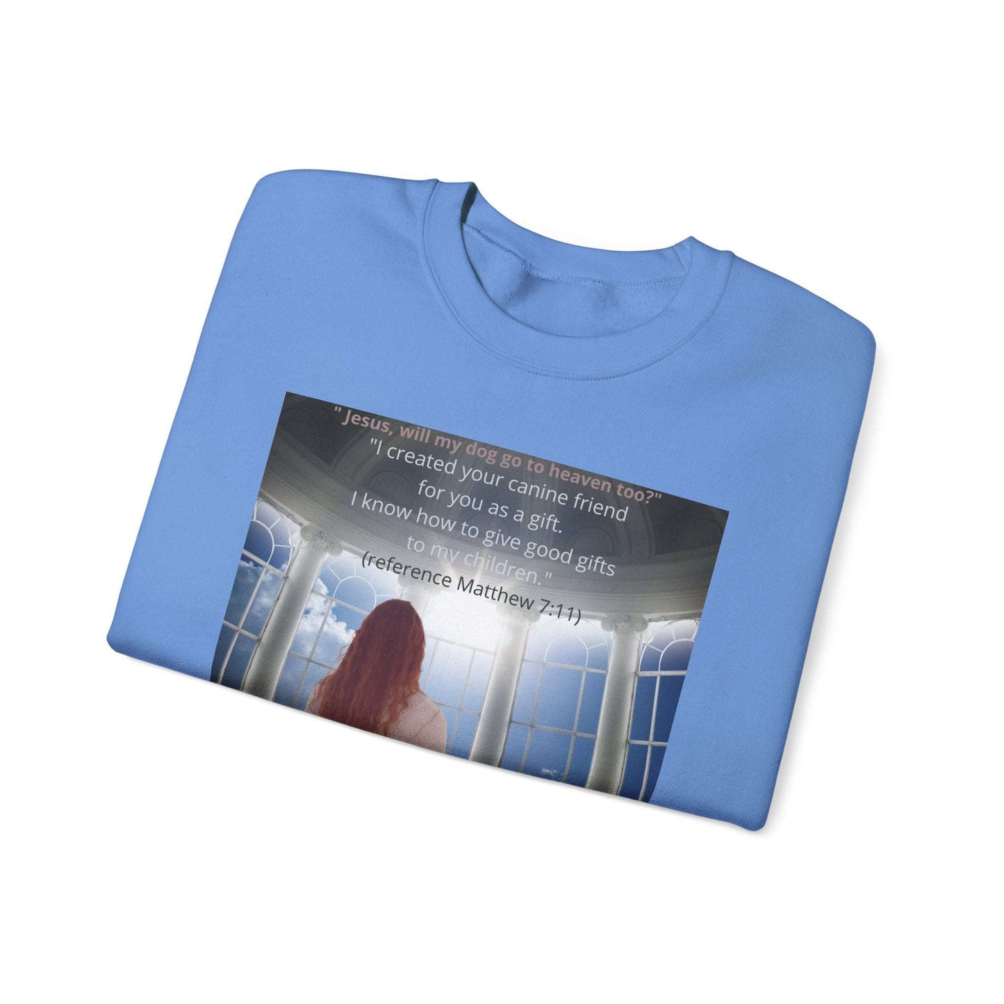 Heartfelt Sweatshirt: Person & Dog Looking to Heaven - Emotional Question to God | Dog Lovers Gift