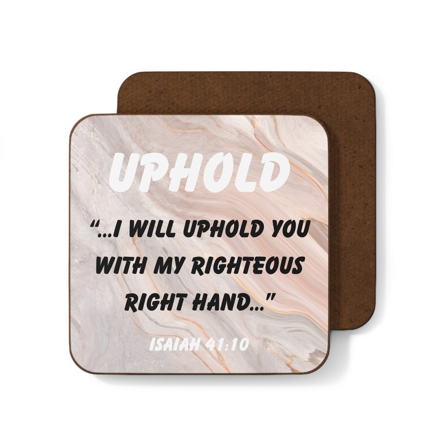 Uphold Christian Coaster – Isaiah 41:10 Bible Verse Coaster with Inspirational Textured Design – Scripture Gift of Encouragement