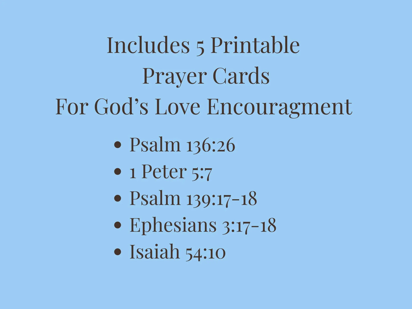 God's Love Encouragement Prayer Cards | Printable Christian Scripture Cards