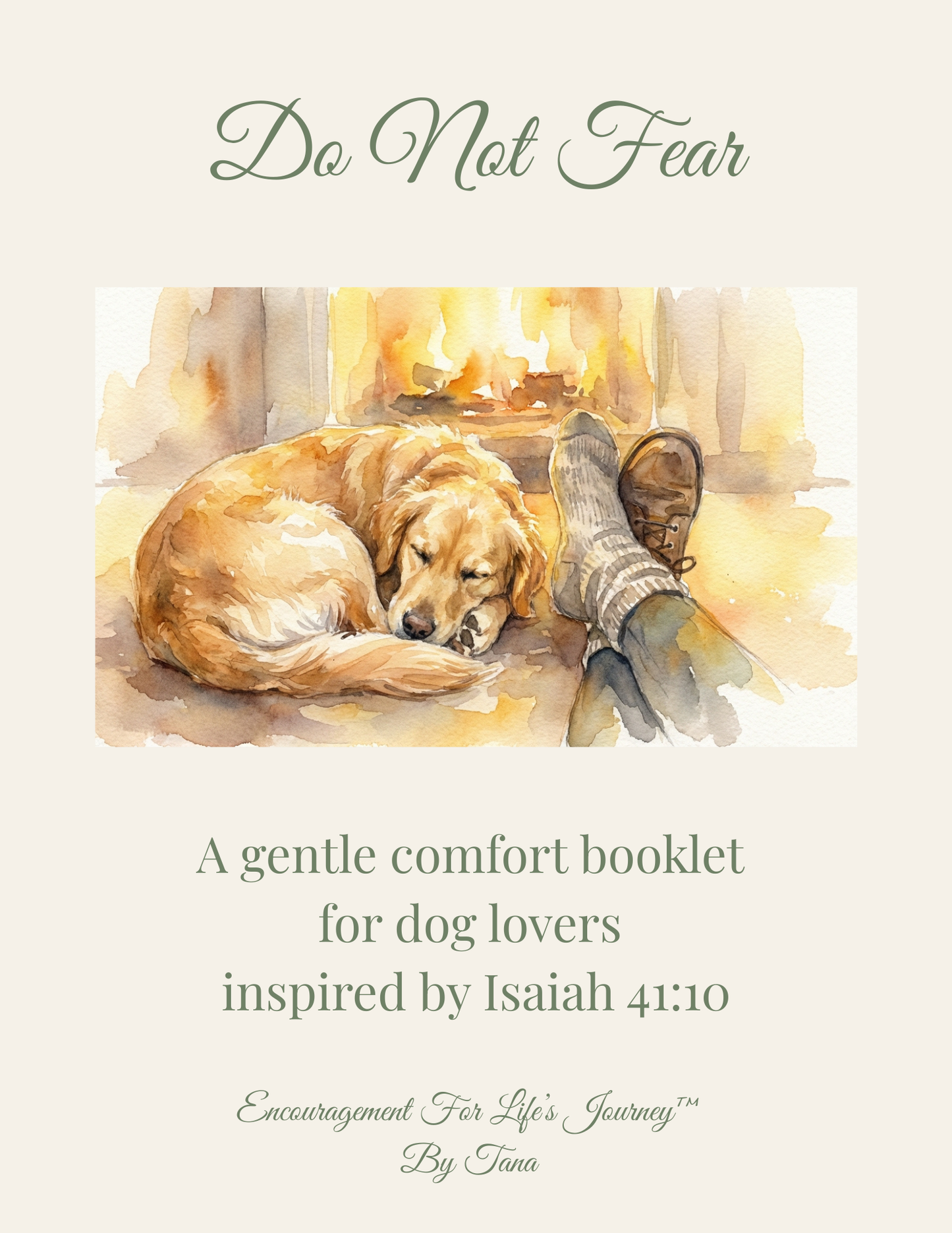 Do Not Fear – Isaiah 41:10 | Christian Comfort Digital Download with Watercolor Dog Art
