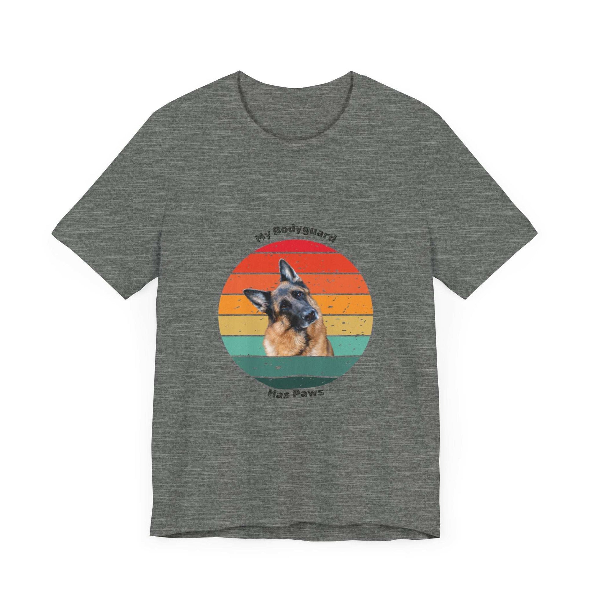 Retro German Shepherd T-Shirt – "My Bodyguard Has Paws" Dog Lover Tee