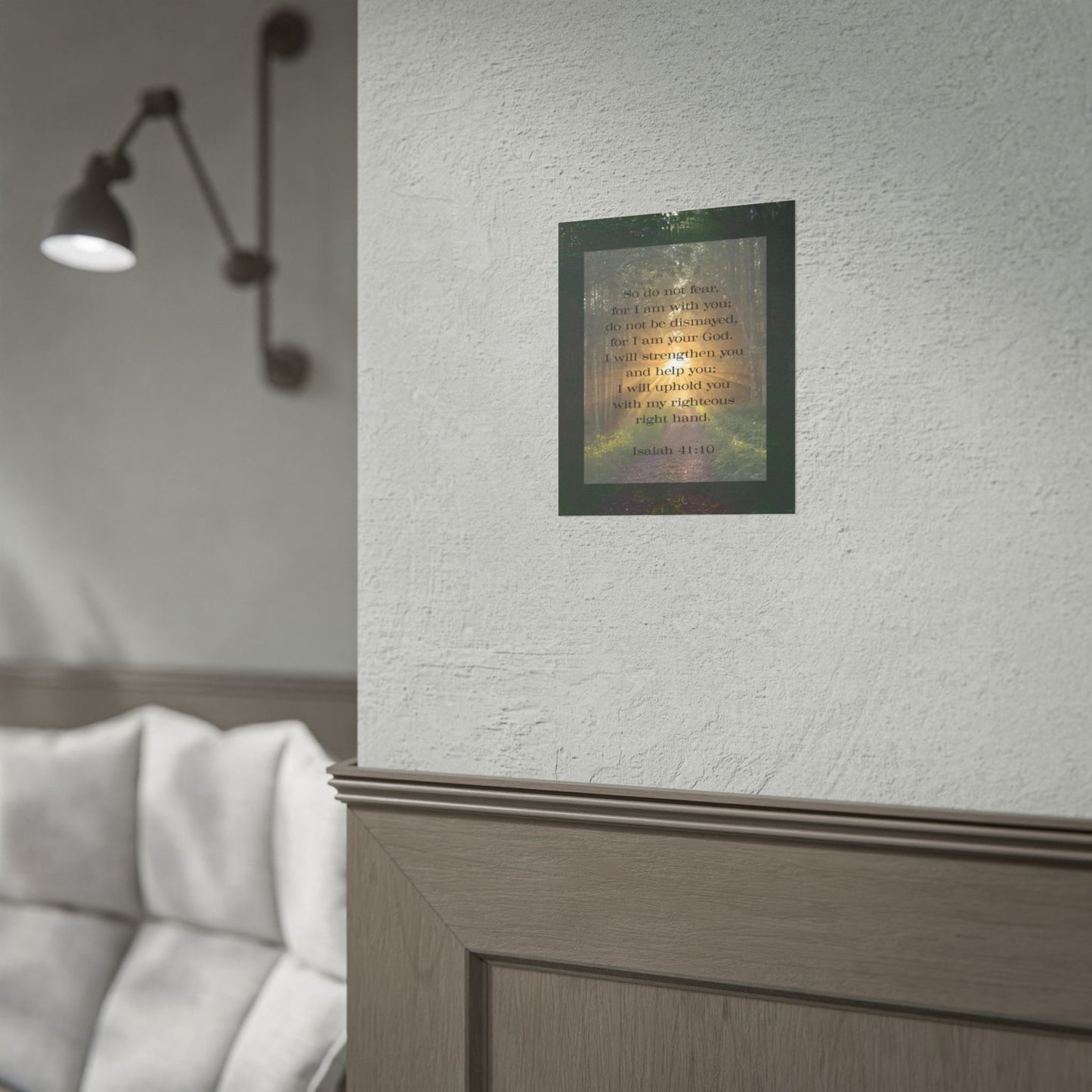 Bible Verse Wall Art Forest and Isaiah 41:10
