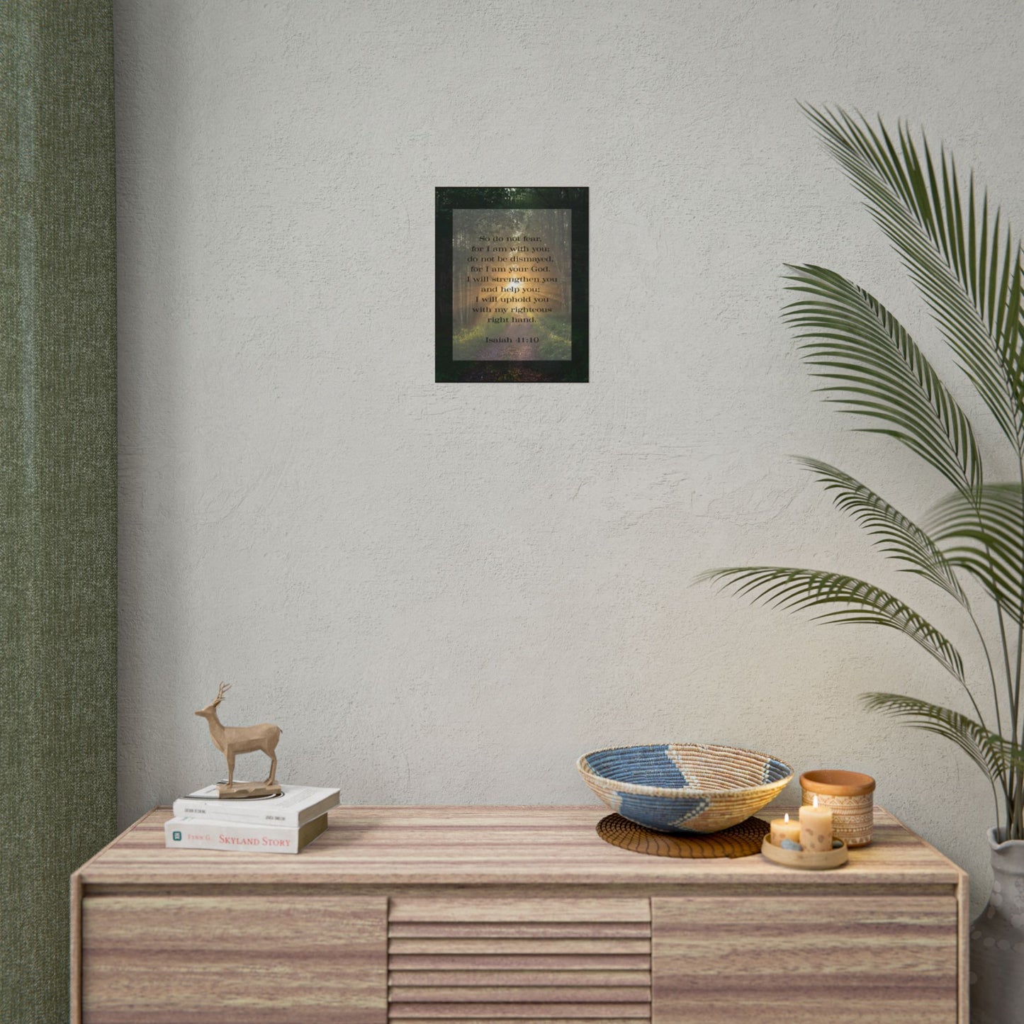 Bible Verse Wall Art Forest and Isaiah 41:10