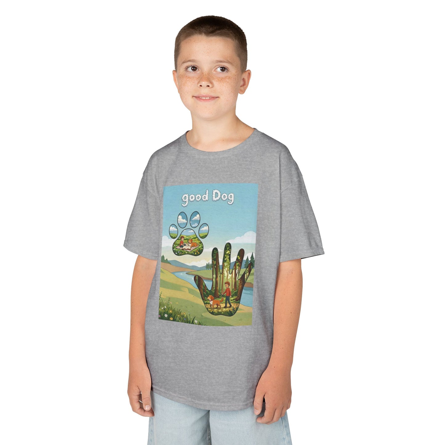 Good Dog Kids T-Shirt – Faith Based Dog Graphic Tee – Kid Created Collection – Boy or Girl shirt