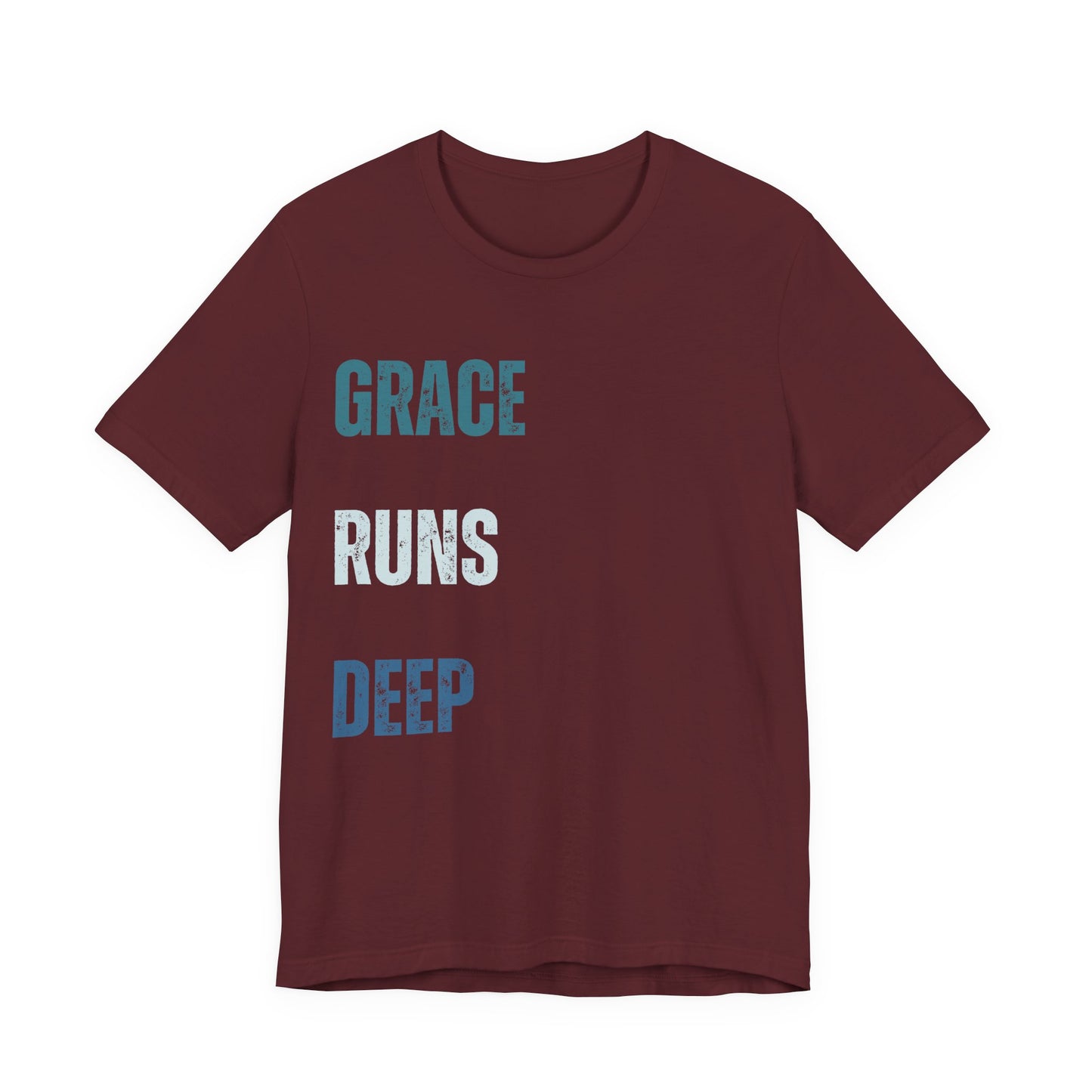 Grace Runs Deep T-Shirt | Vintage Christian Typography Tee | Ephesians 2:8 Inspired