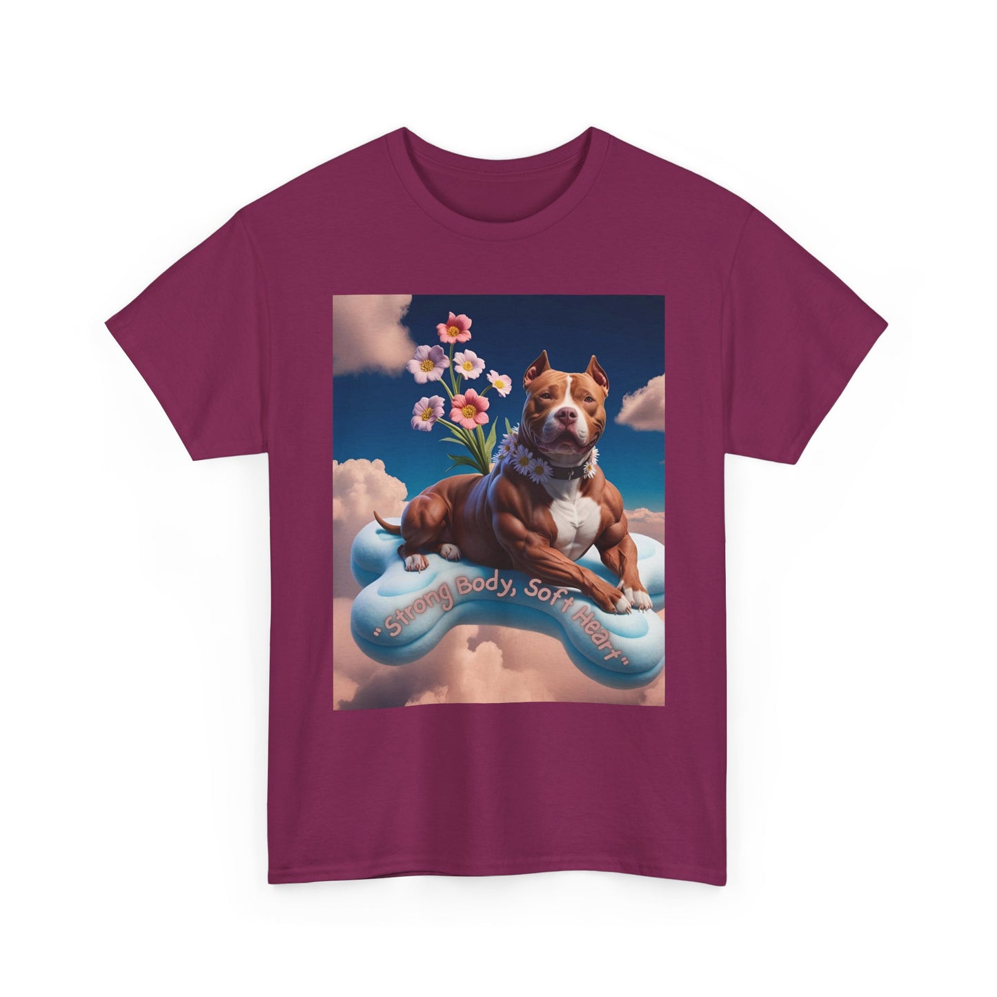 Surreal Pitbull Cloud T-Shirt – "Strong Body, Soft Heart" Unisex Tee