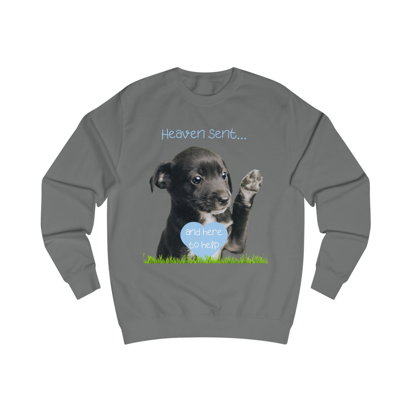 Heaven Sent & Here to Help – Cute Puppy Christian Sweatshirt