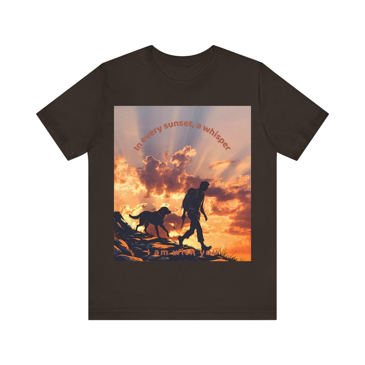 Never Walk Alone T-Shirt | Christian Hiking Sunset Tee | Joshua 1:9 + Matthew 28:20 Inspired