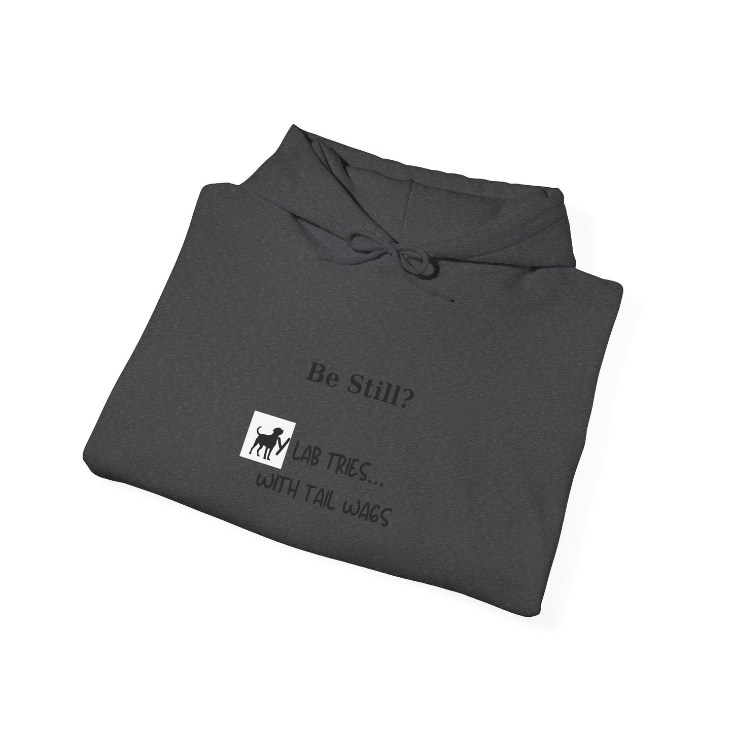 Be Still? My Lab Tries With Tail Wags Hoodie – Funny Labrador Lover Sweatshirt