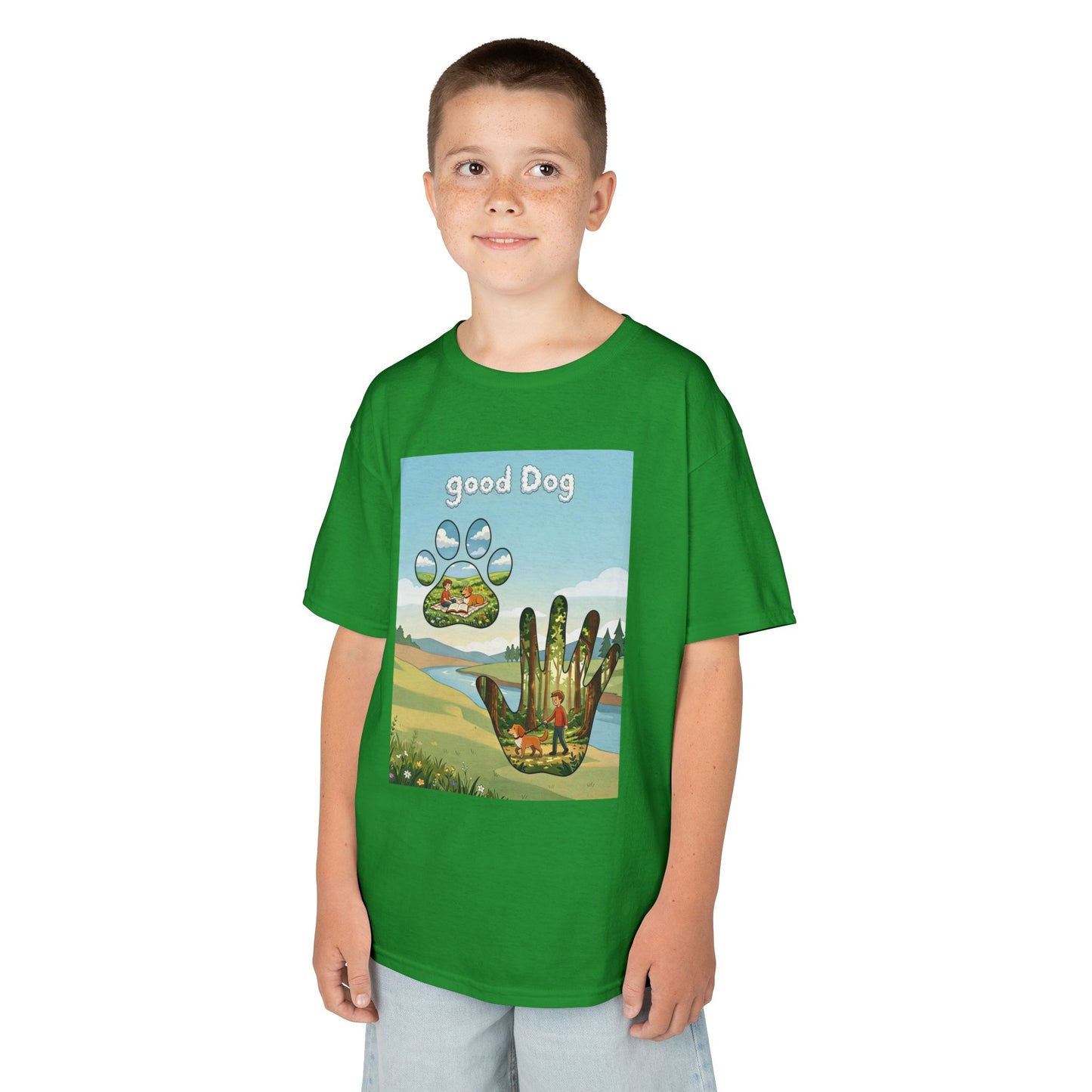 Good Dog Kids T-Shirt – Faith Based Dog Graphic Tee – Kid Created Collection – Boy or Girl shirt