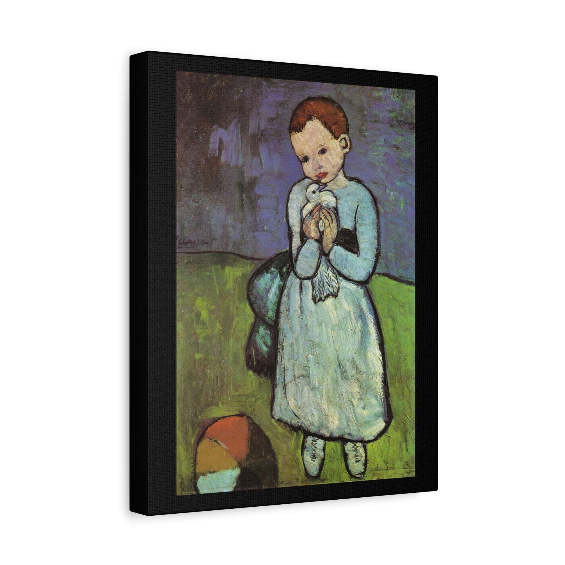 Pablo Picasso 1901 "Child with a Dove" Canvas Painting - A Rare Public Domain Masterpiece