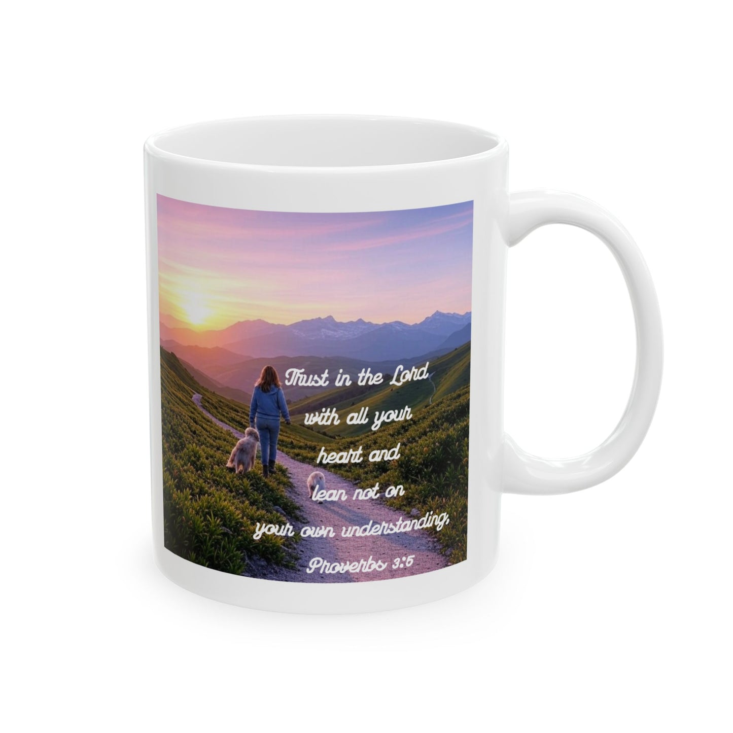 Inspirational Proverbs 3:5-6 Mug - Christian Coffee Mug Gift