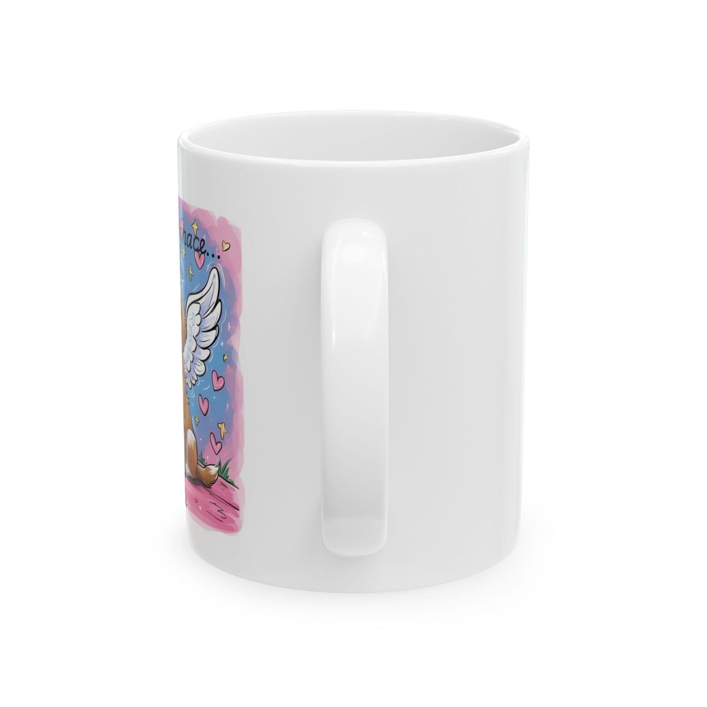 "Saved by Grace – Twice" Dog Angel Wings Faith Mug