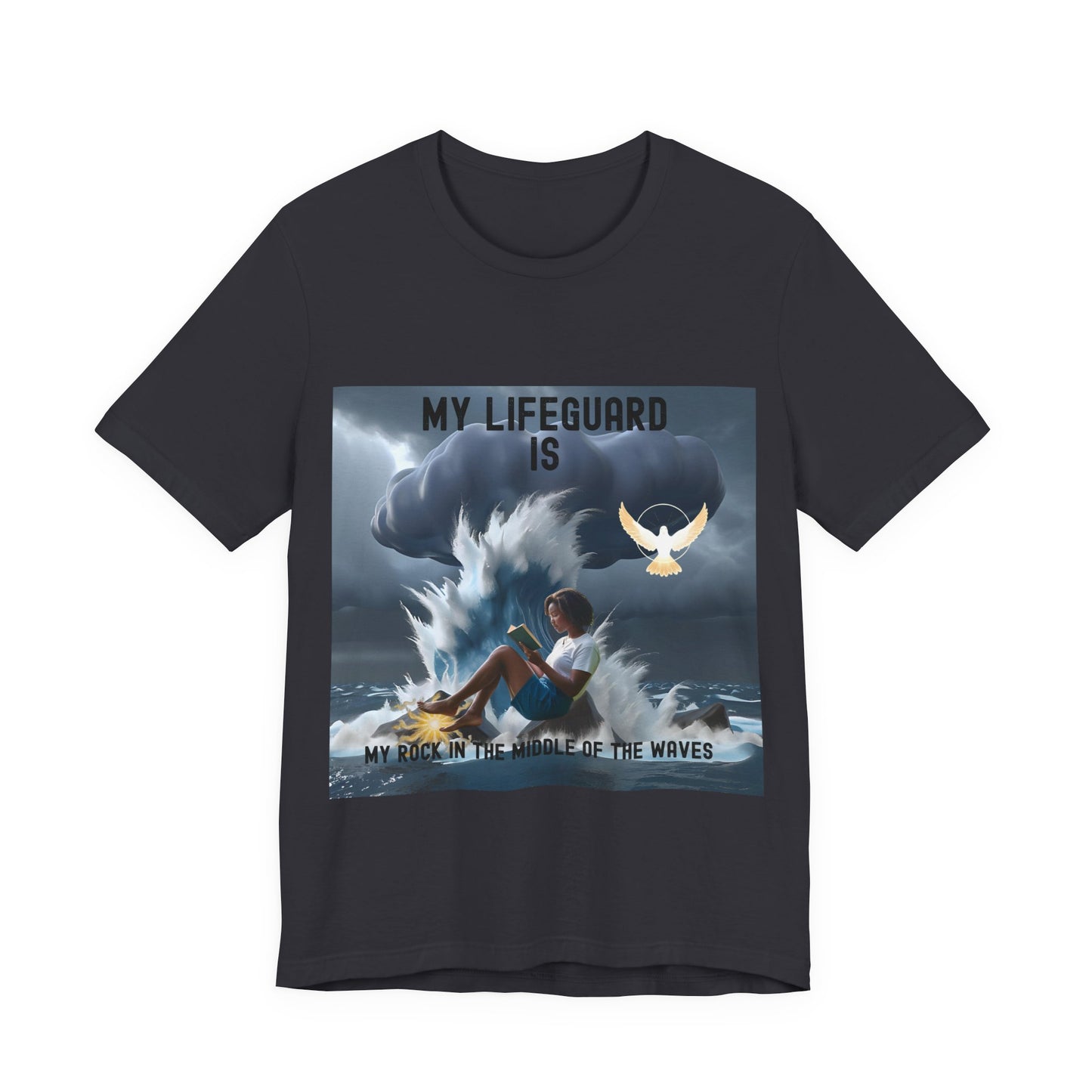 Jesus, Our Lifeguard is Our Rock Unisex Jersey T-Shirt – Find Strength in Life’s Storms