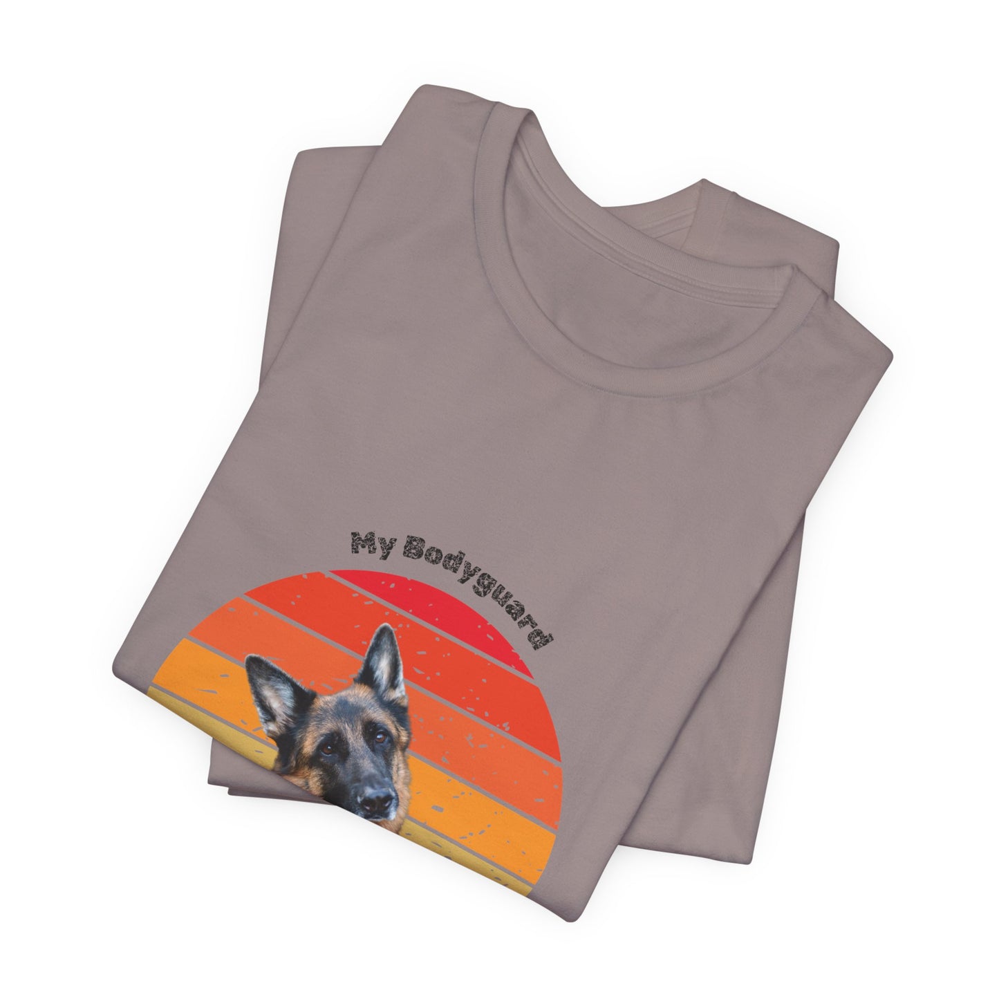 Retro German Shepherd T-Shirt – "My Bodyguard Has Paws" Dog Lover Tee