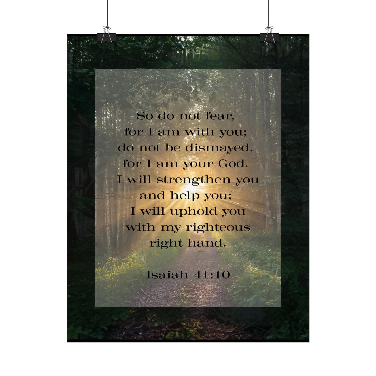 Bible Verse Wall Art Forest and Isaiah 41:10