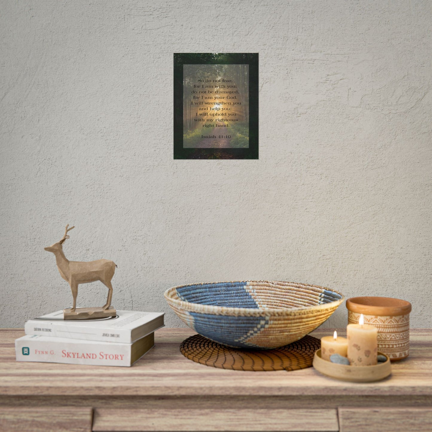 Bible Verse Wall Art Forest and Isaiah 41:10