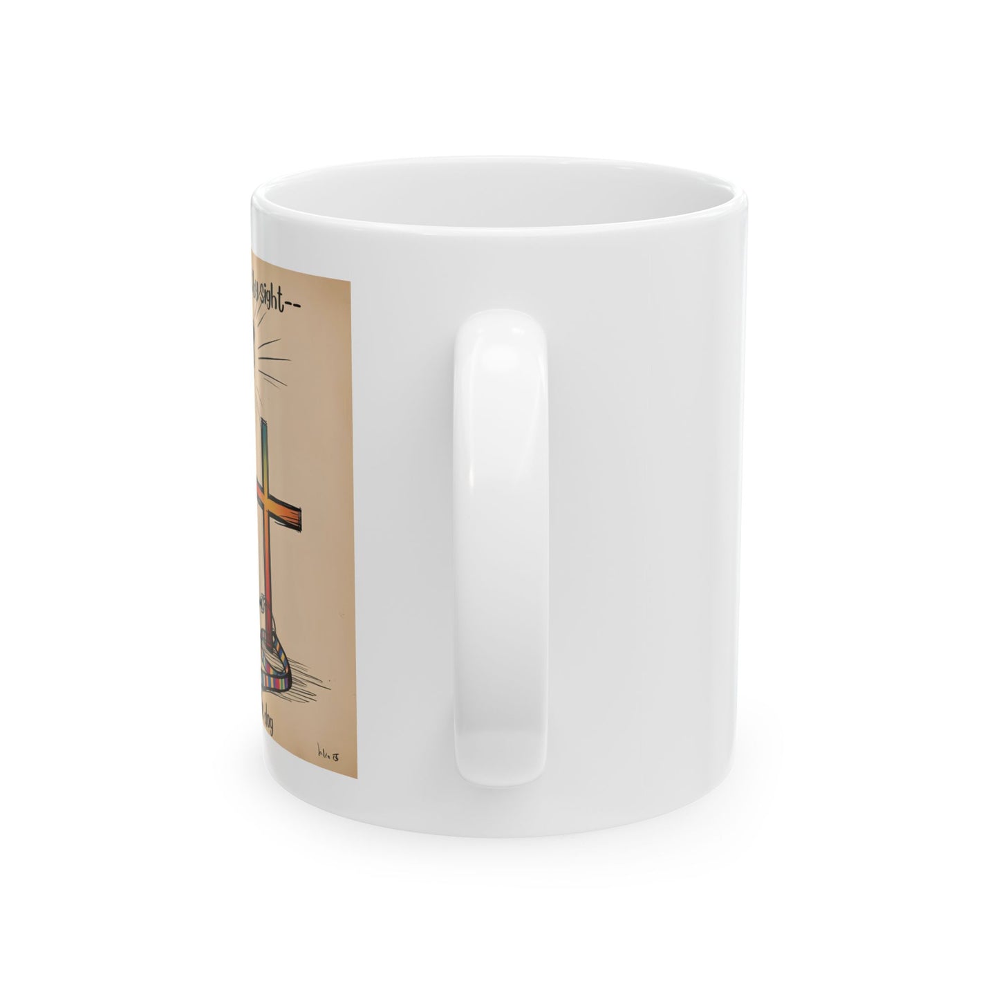 "Walk by Faith, Not by Sight – But Bring the Dog" Funny Christian Dog Mug | Cute Barking Dog Design