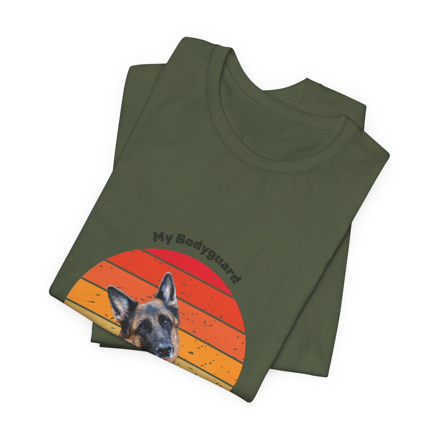Retro German Shepherd T-Shirt – "My Bodyguard Has Paws" Dog Lover Tee