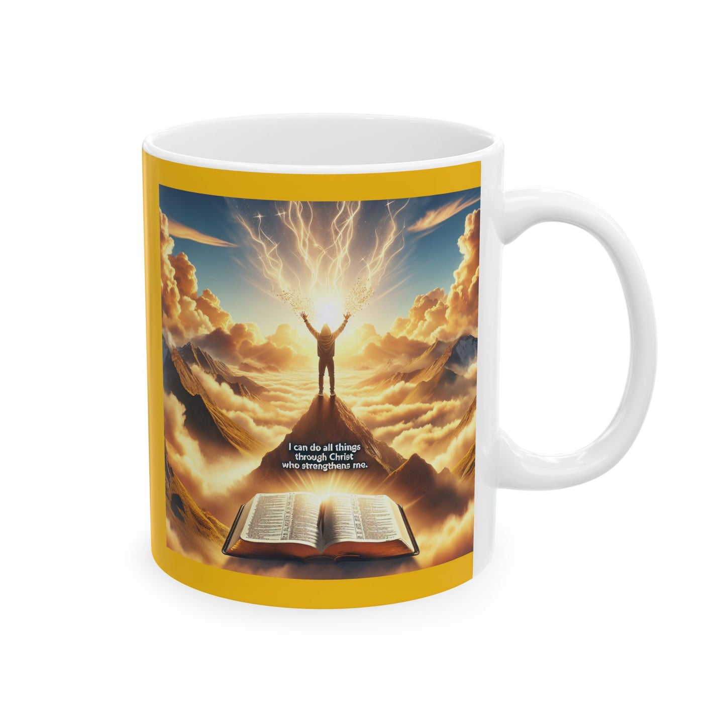 Inspirational Bible Verse Mug - 'I Can Do All Things Through Christ' - Philippians 4:13 Christian Motivational Mug