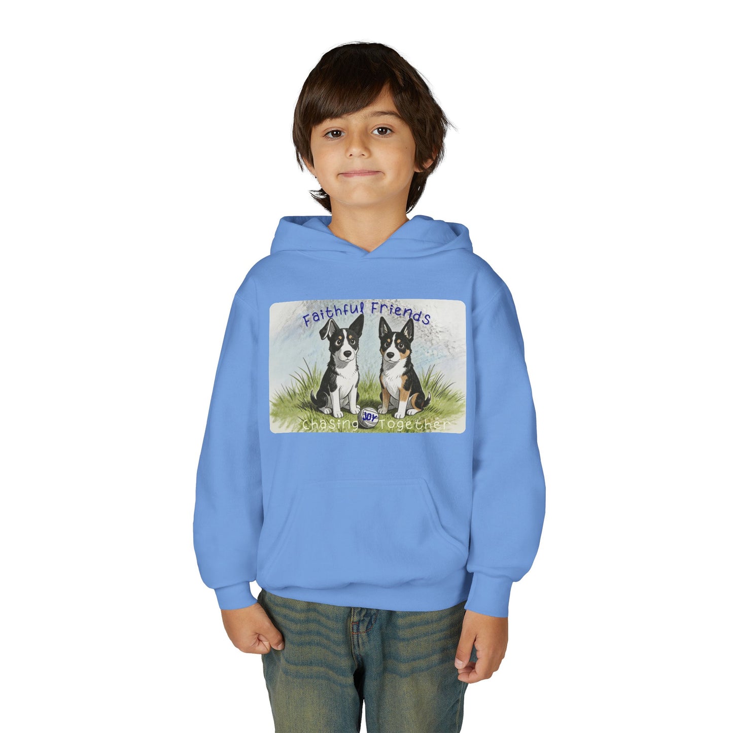 Faithful Friends Youth Christian Hooded Sweatshirt | Kids Faith Based Dog Hoodie