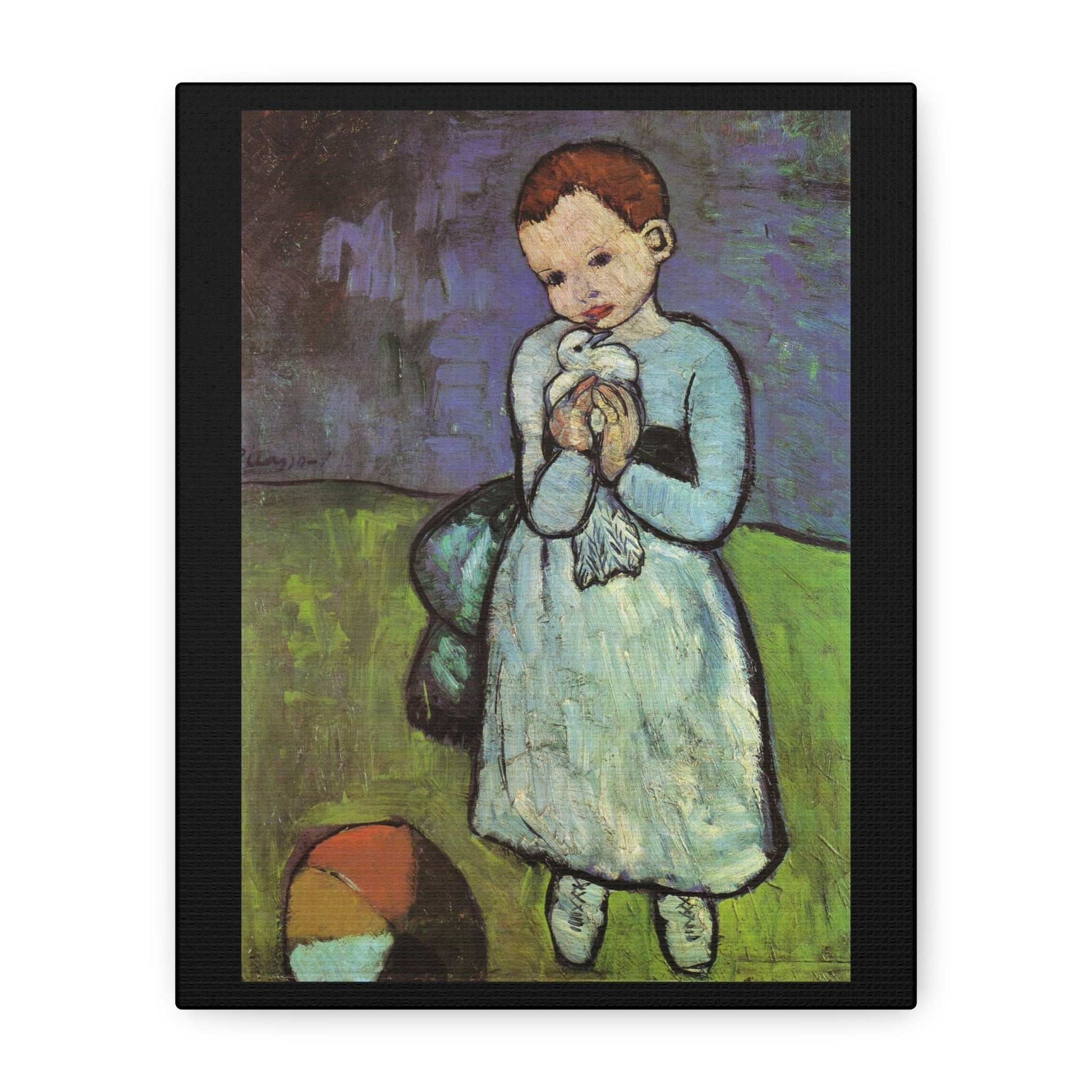 Pablo Picasso 1901 "Child with a Dove" Canvas Painting - A Rare Public Domain Masterpiece