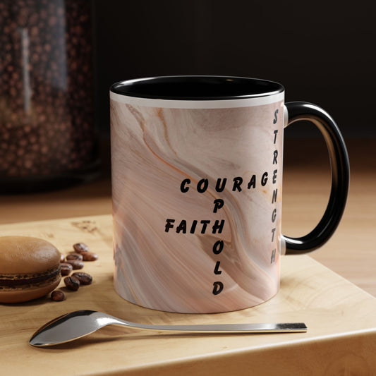 Isaiah 41:10 Encouragement Mug – Christian Scripture Coffee Cup with Wraparound Textured Design – Faith & Strength Gift in Multiple Accent Colors