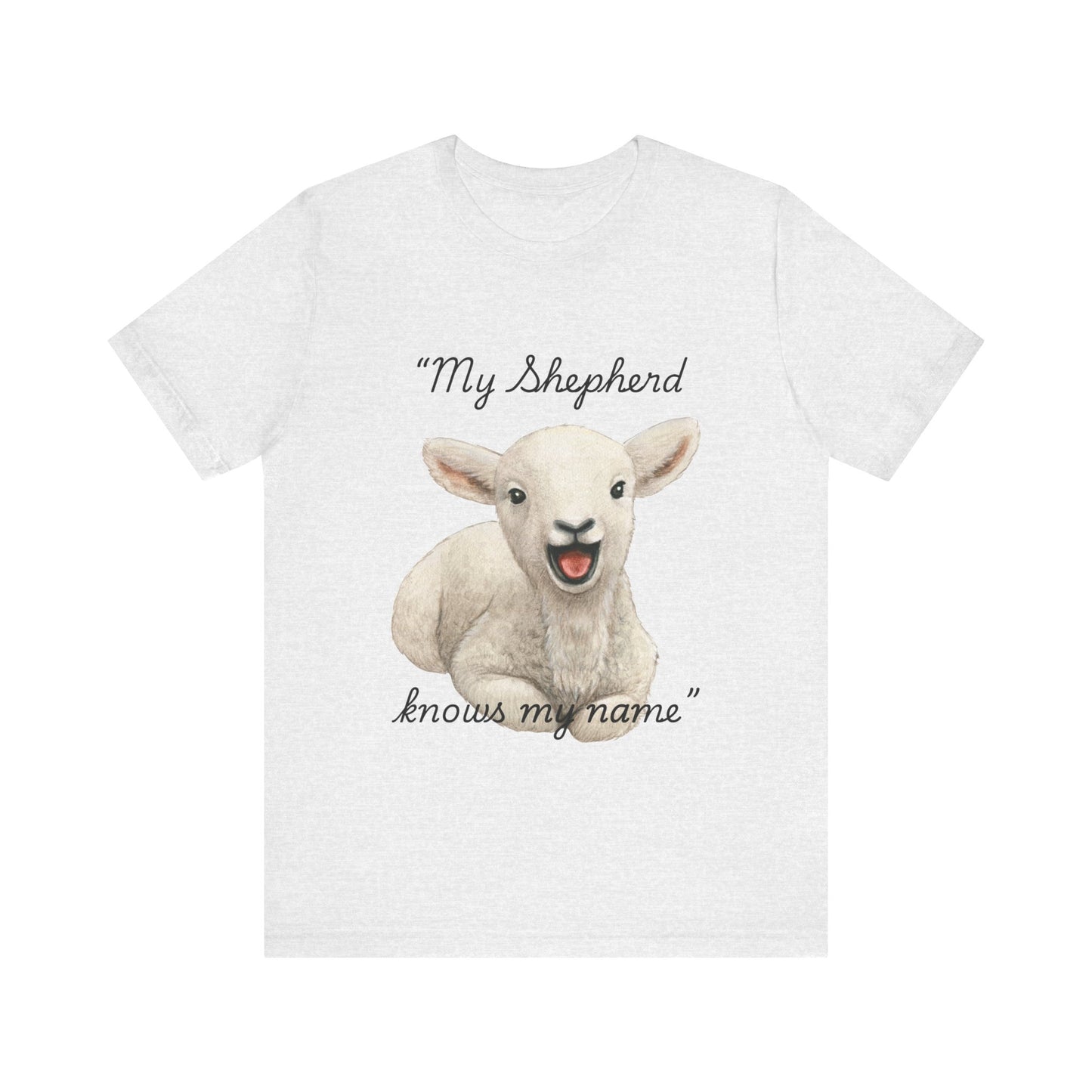 Cute Lamb Christian T-Shirt – "My Shepherd Knows My Name"