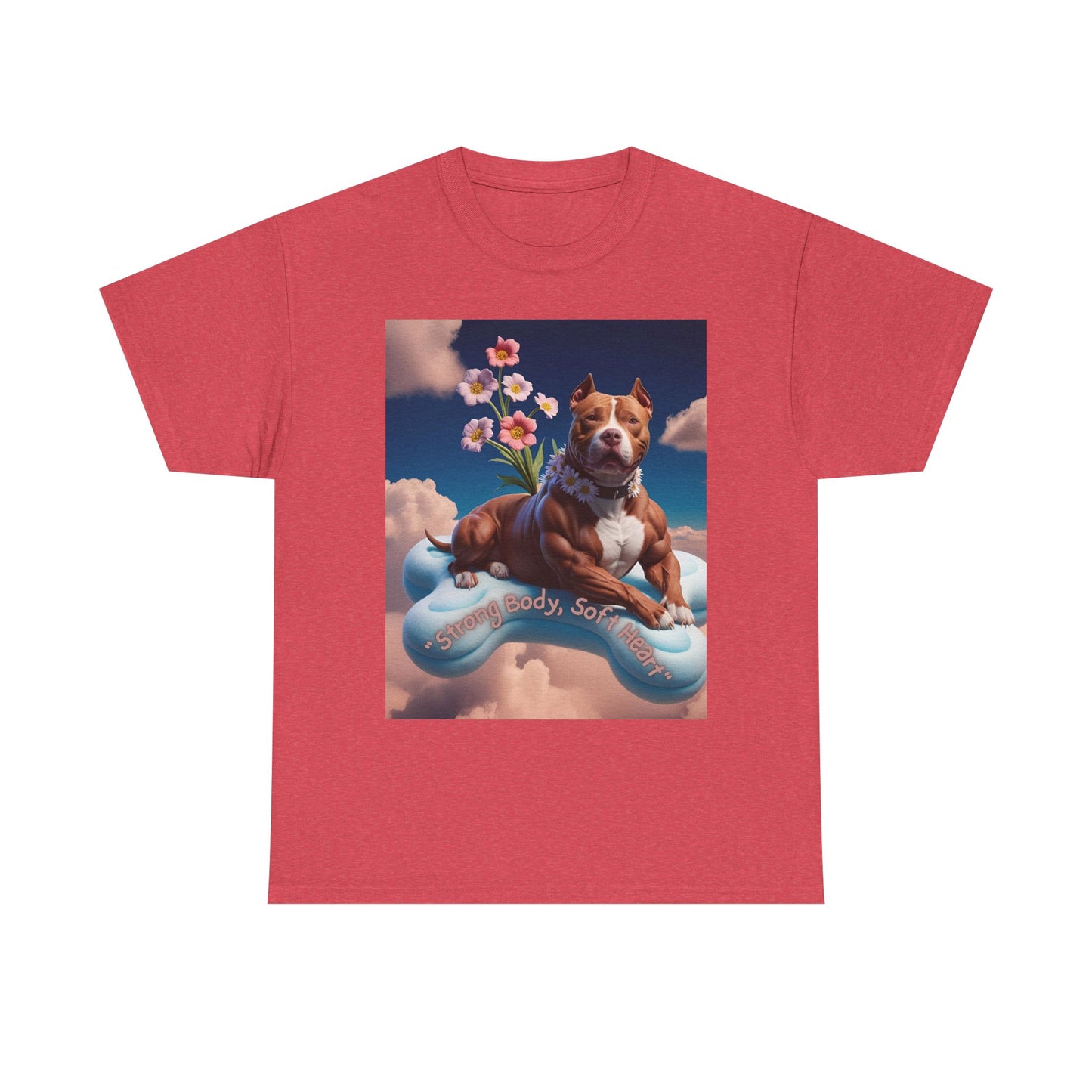 Surreal Pitbull Cloud T-Shirt – "Strong Body, Soft Heart" Unisex Tee