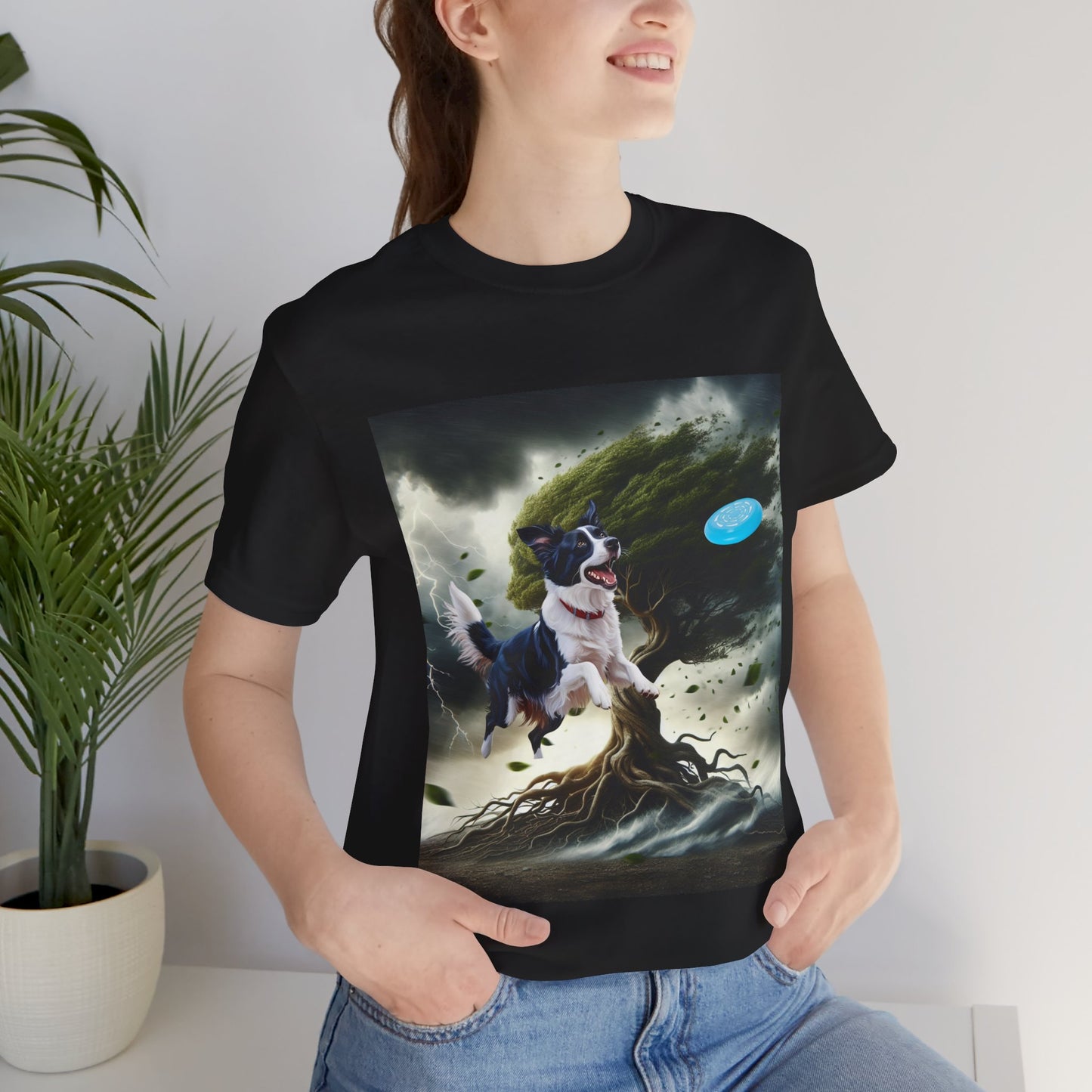 Border Collie Frisbee Obsession Unisex Jersey T-Shirt – Celebrate Intelligence, Agility & High Energy