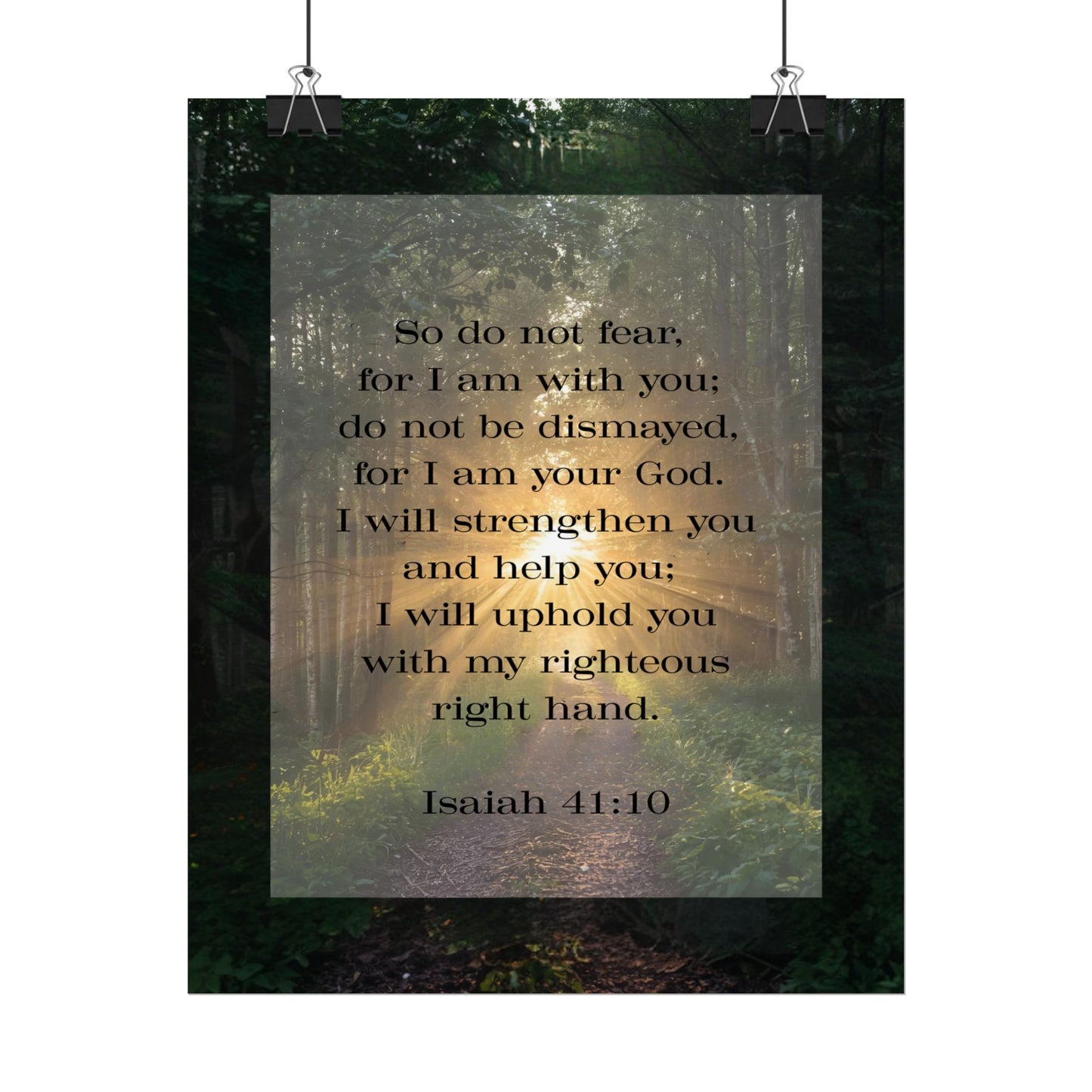 Bible Verse Wall Art Forest and Isaiah 41:10