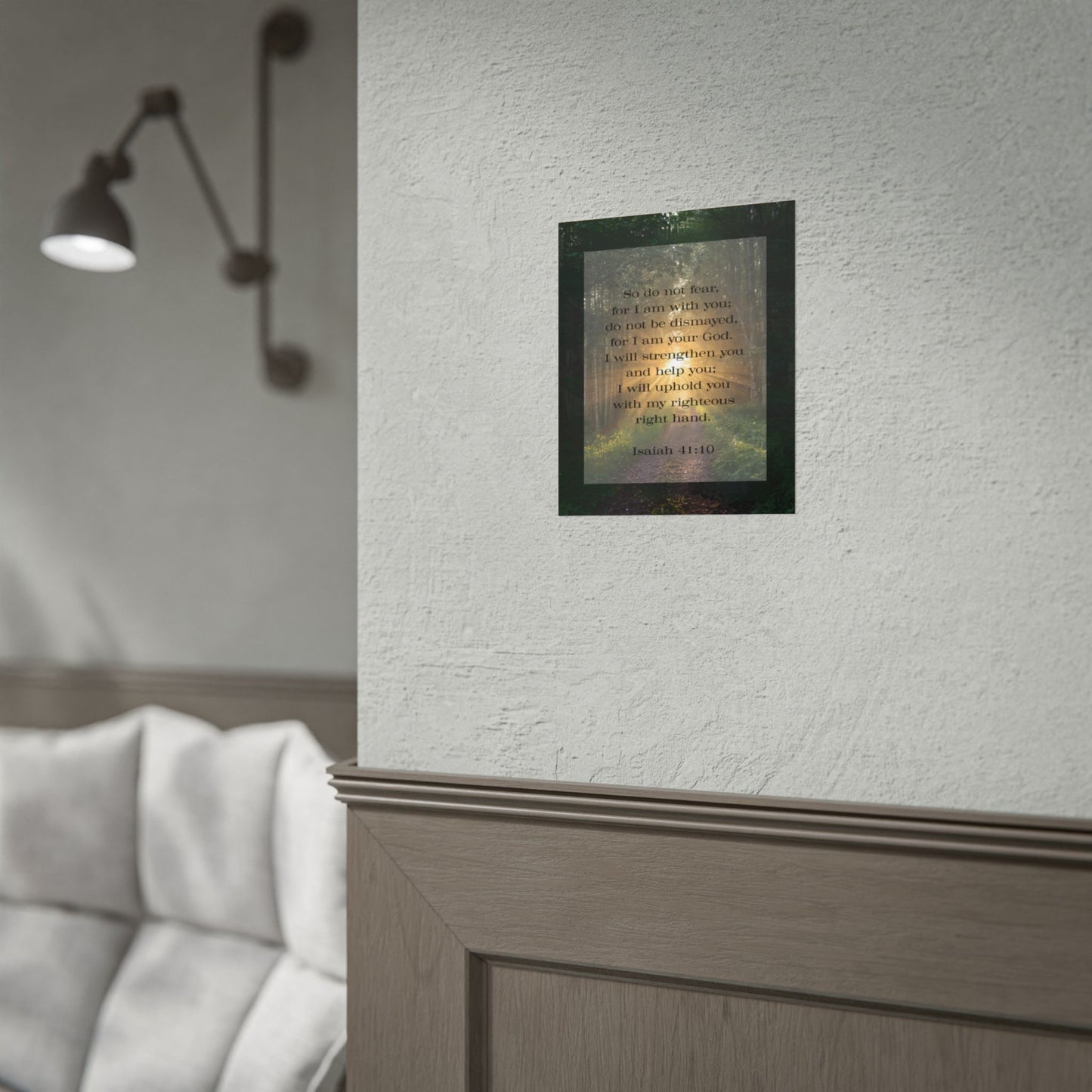 Bible Verse Wall Art Forest and Isaiah 41:10