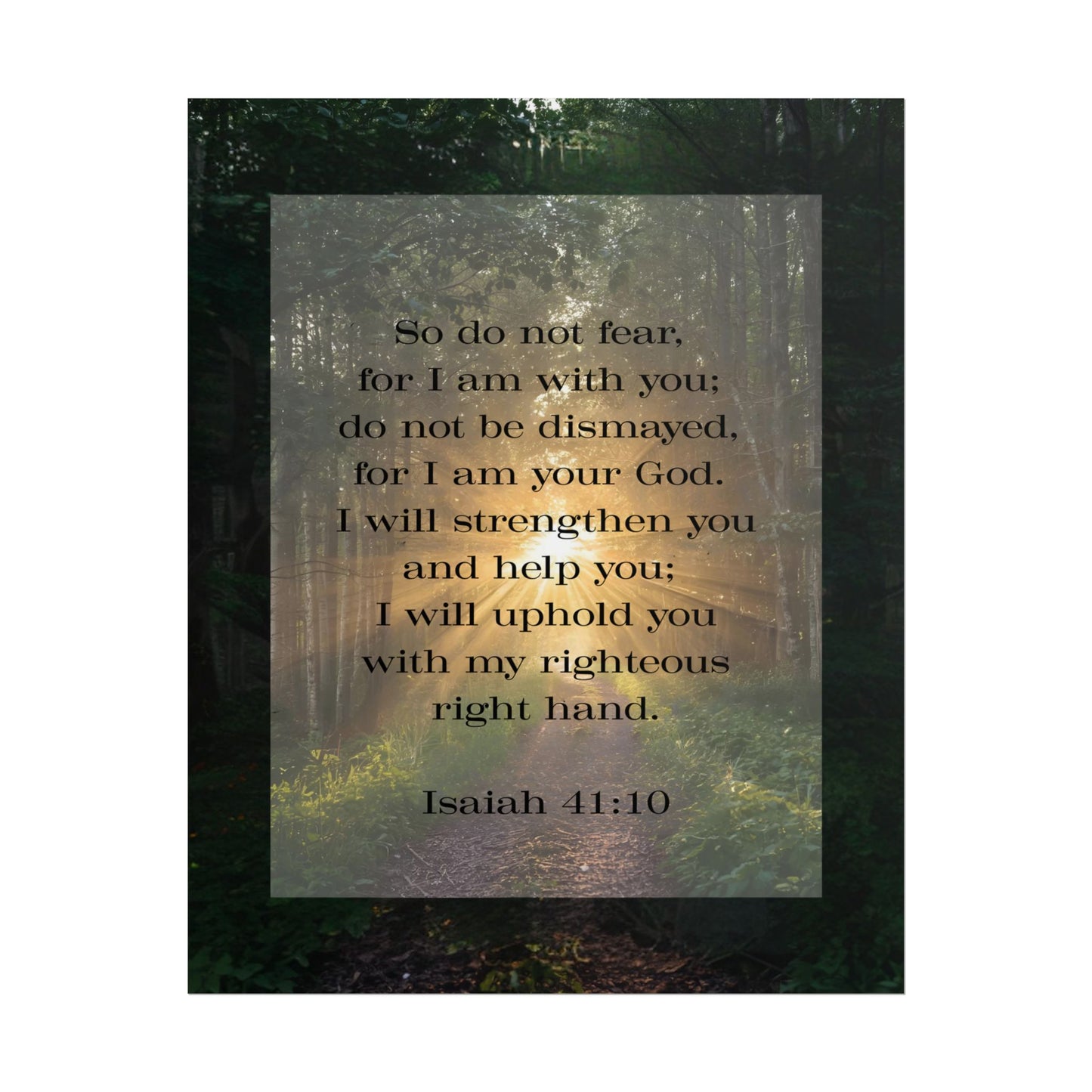 Bible Verse Wall Art Forest and Isaiah 41:10