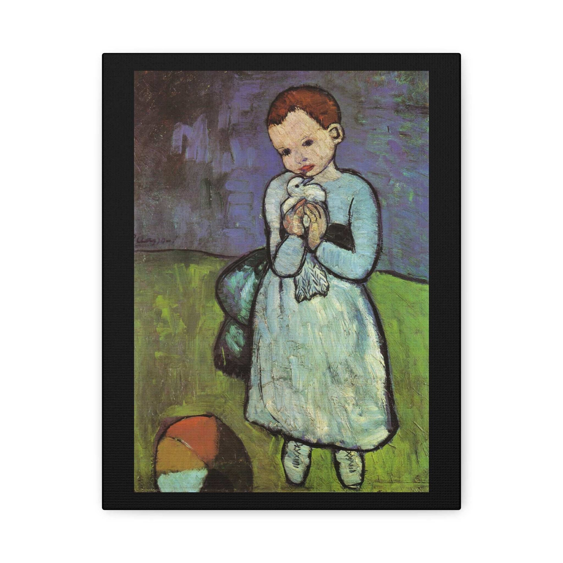 Pablo Picasso 1901 "Child with a Dove" Canvas Painting - A Rare Public Domain Masterpiece