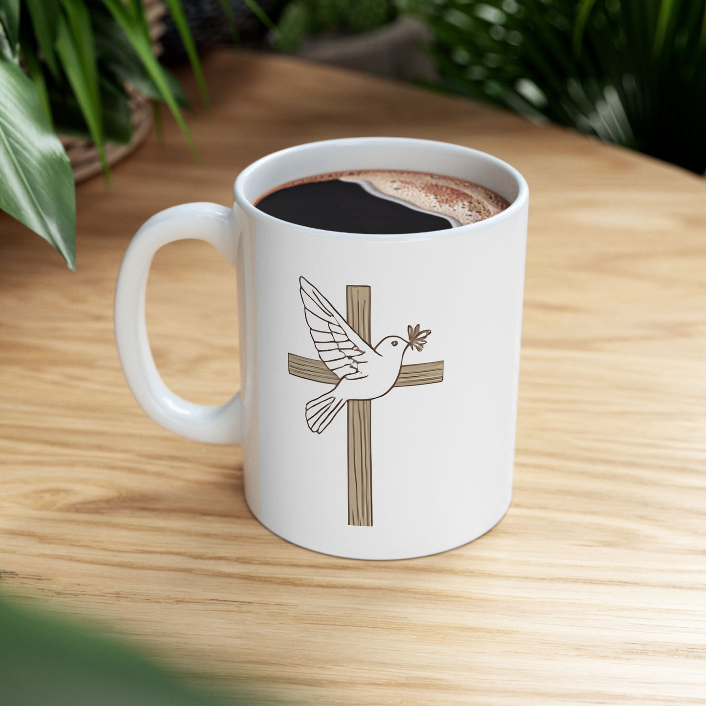 "Trust in God Ceramic Mug – Inspirational Christian Mug, Faith Over Fear, Encouragement Gift for Believers"