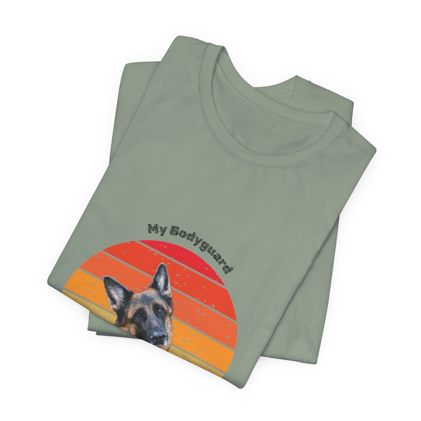 Retro German Shepherd T-Shirt – "My Bodyguard Has Paws" Dog Lover Tee