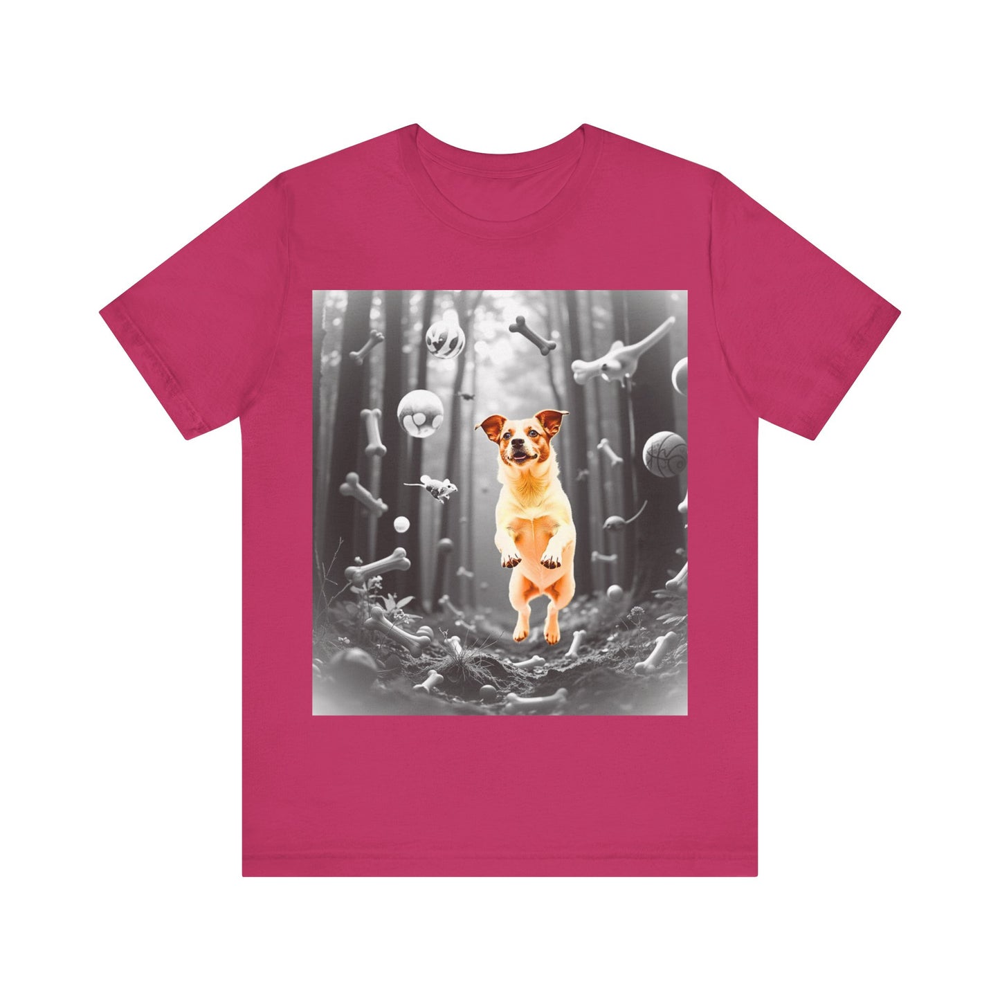Playful Jack Russell Dog Themed Unisex Jersey T-Shirt - Perfect for Pet Lovers