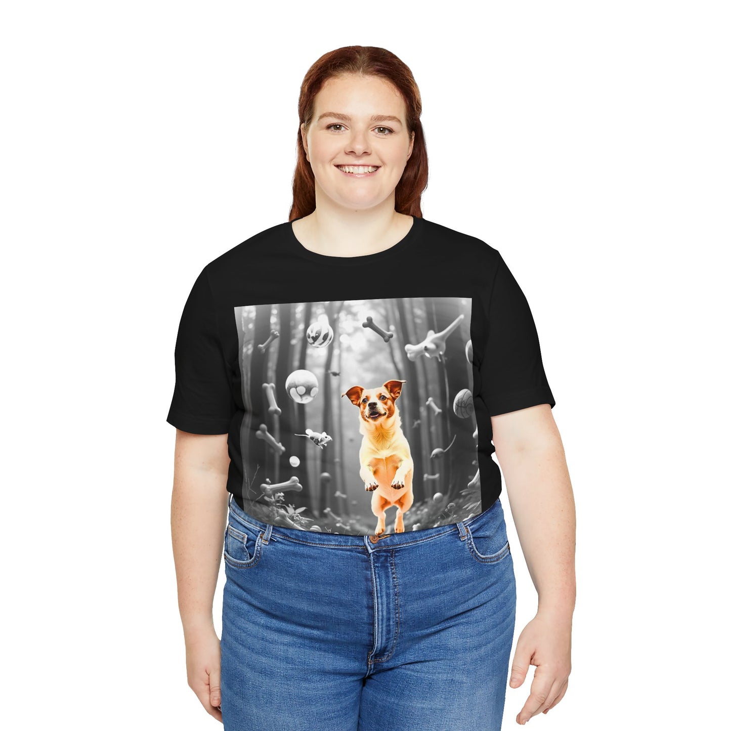 Playful Jack Russell Dog Themed Unisex Jersey T-Shirt - Perfect for Pet Lovers