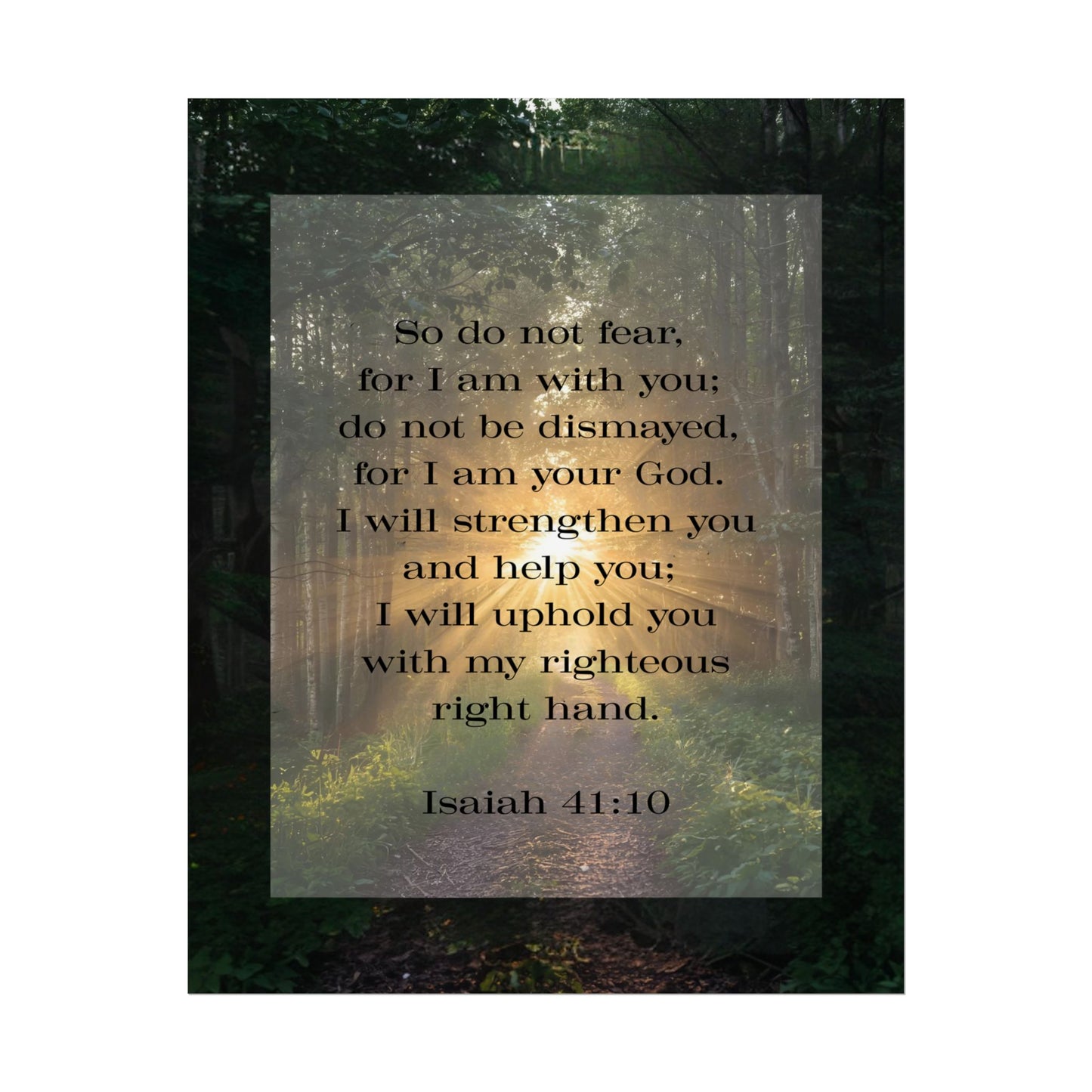 Bible Verse Wall Art Forest and Isaiah 41:10