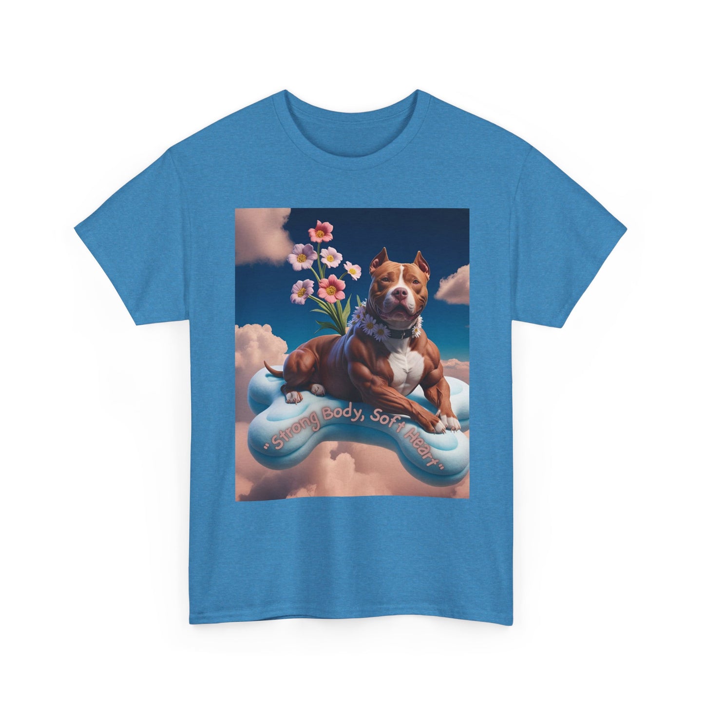 Surreal Pitbull Cloud T-Shirt – "Strong Body, Soft Heart" Unisex Tee