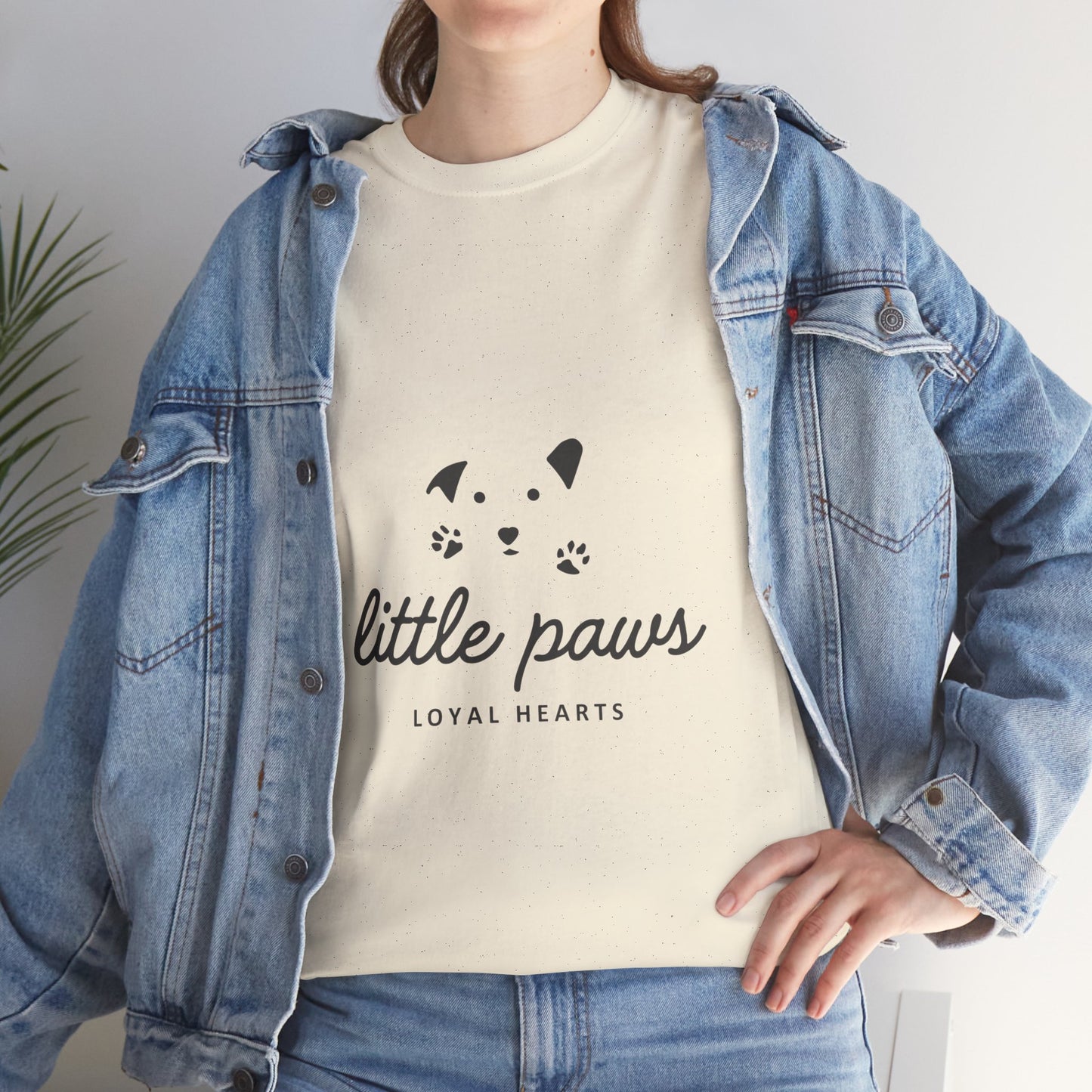 Unisex Heavy Cotton Tee - 'Little Paws, Loyal Hearts' - Perfect for Animal Lovers and Pet Owners