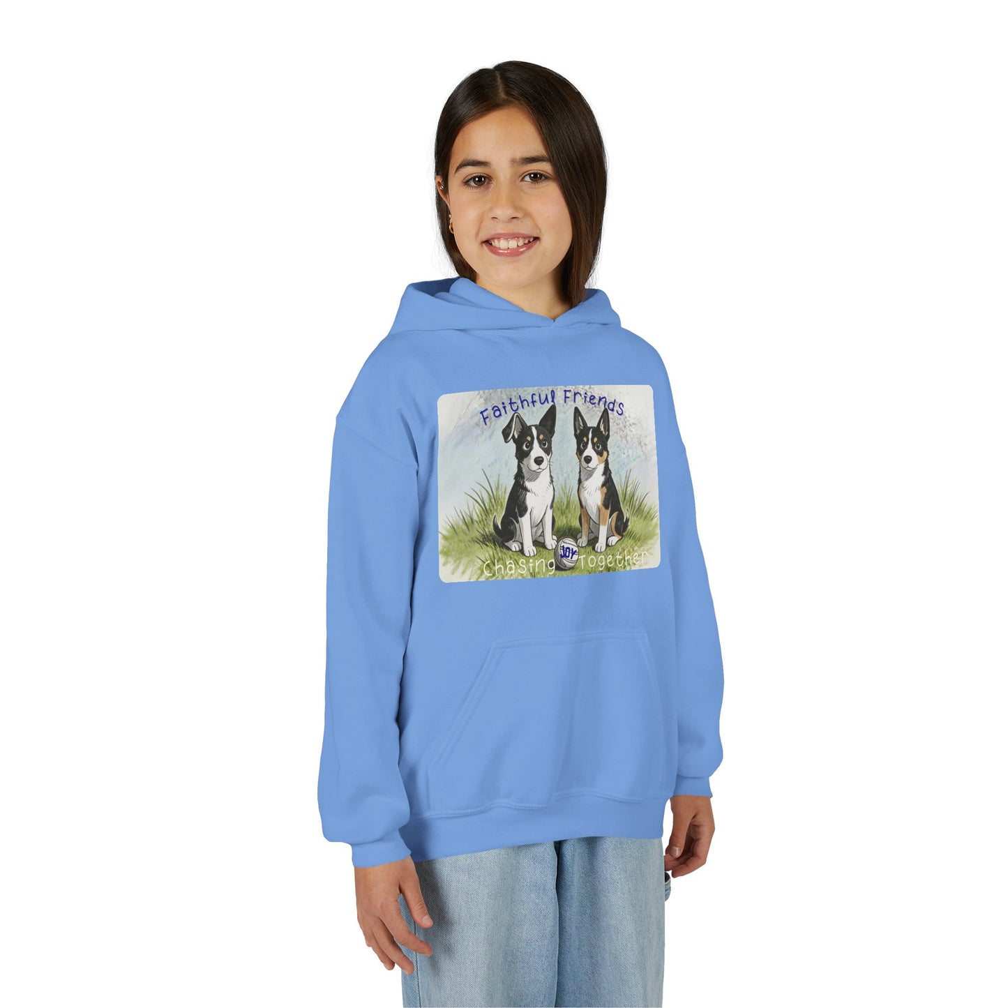 Faithful Friends Youth Christian Hooded Sweatshirt | Kids Faith Based Dog Hoodie
