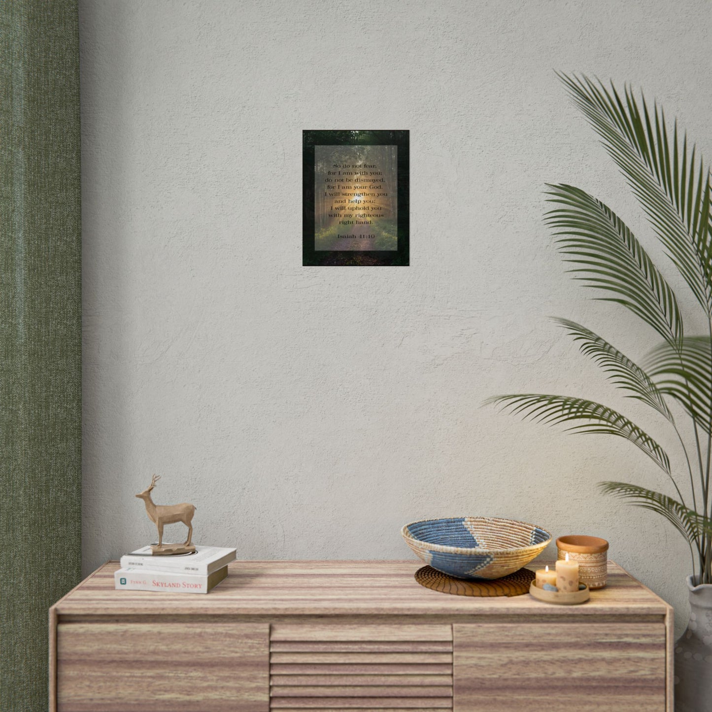 Bible Verse Wall Art Forest and Isaiah 41:10