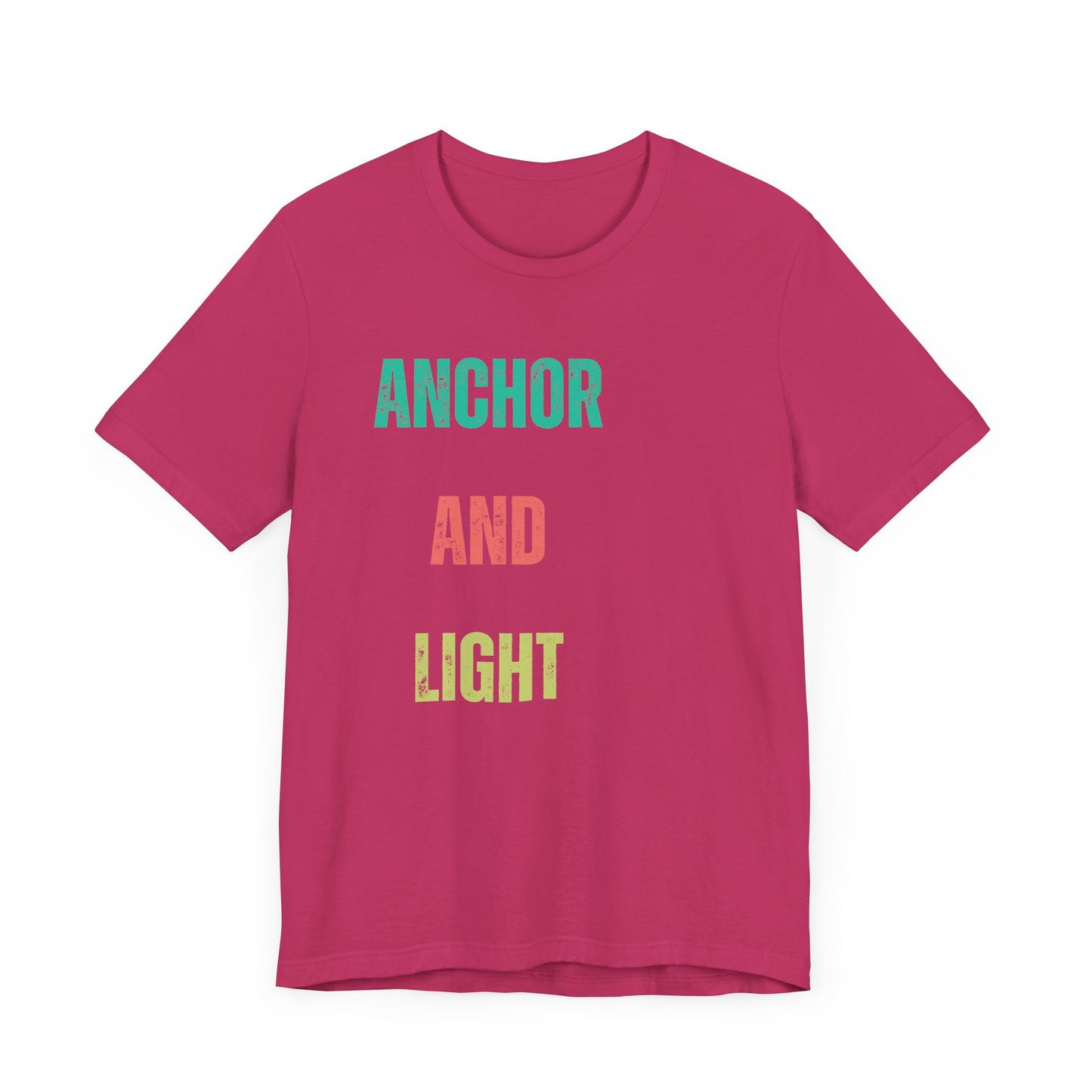 Anchor & Light T-Shirt | Vintage Christian Typography Tee | Hebrews 6:19 & John 8:12 Inspired