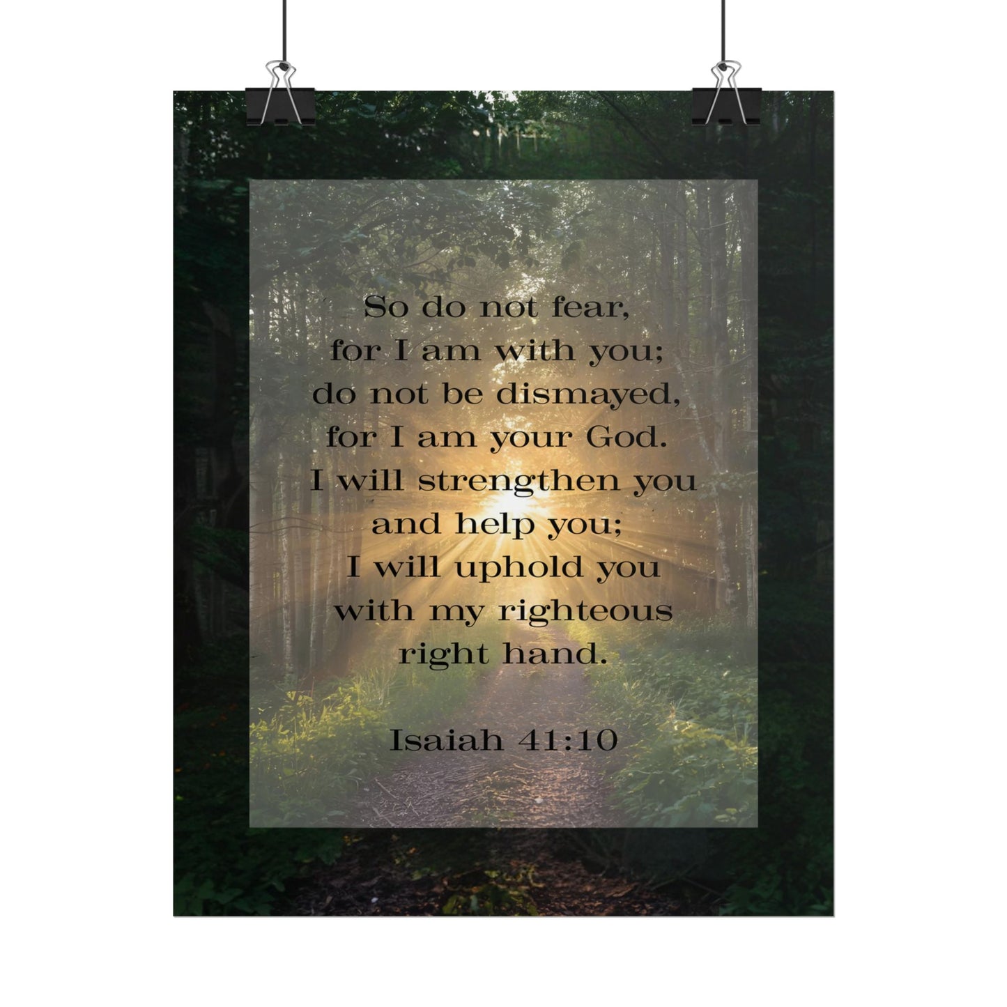 Bible Verse Wall Art Forest and Isaiah 41:10