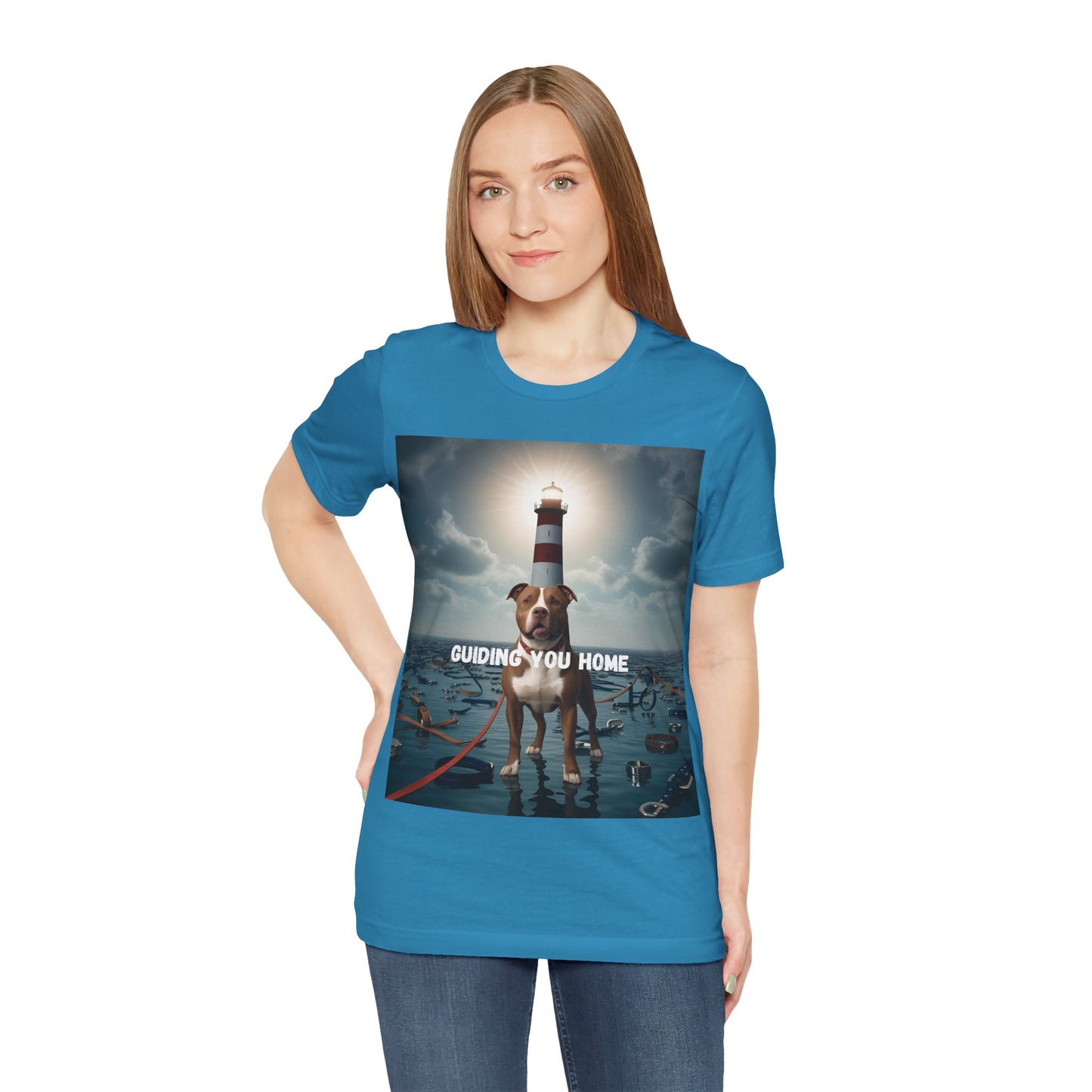 Guiding You Home Pitbull Surreal Unisex T-Shirt – Psalm 23:4 Faith & Loyalty Christian Tee