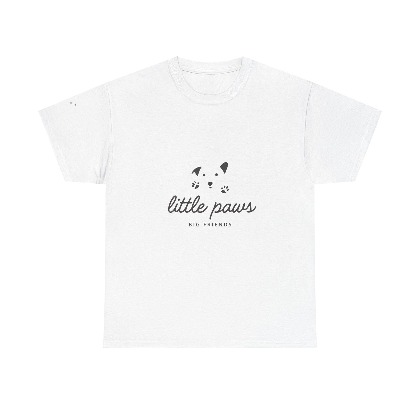 Unisex Heavy Cotton Tee - 'Little Paws, Big Friends' - Perfect for Animal Lovers and Pet Owners