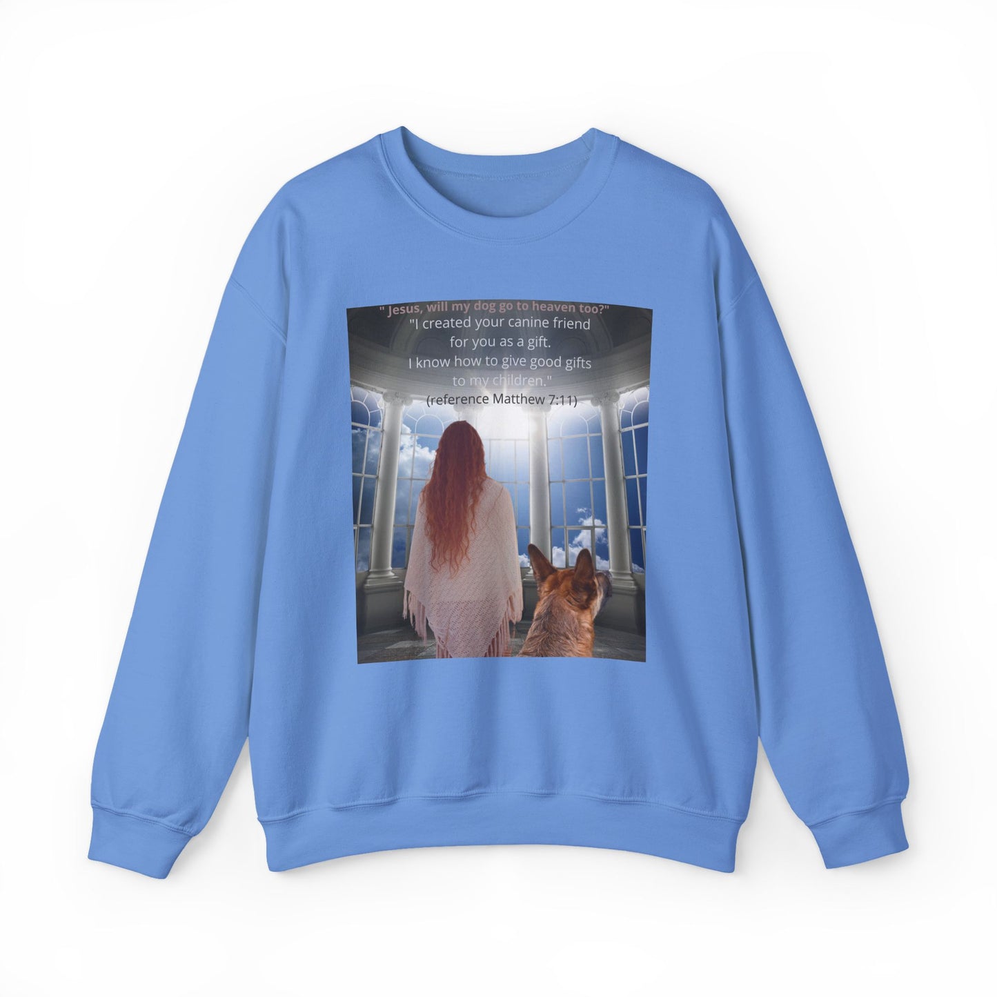 Heartfelt Sweatshirt: Person & Dog Looking to Heaven - Emotional Question to God | Dog Lovers Gift